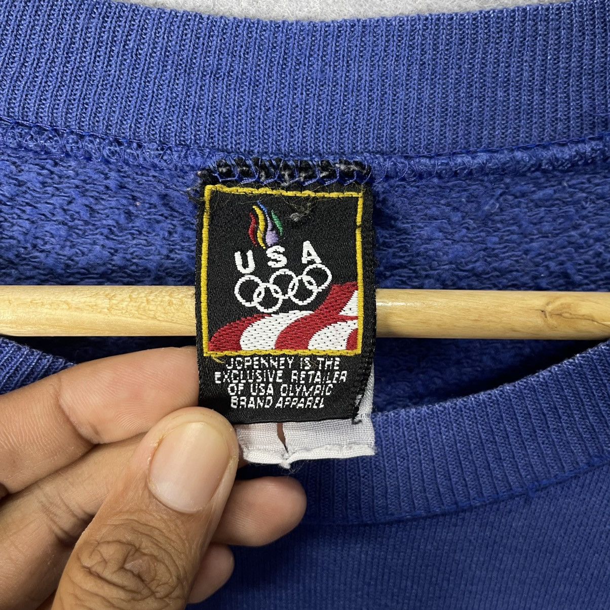 USA Olympics 90s USA Olympics Crewneck Sweatshirt Blue Size US XL / EU 56 / 4 - 8 Thumbnail