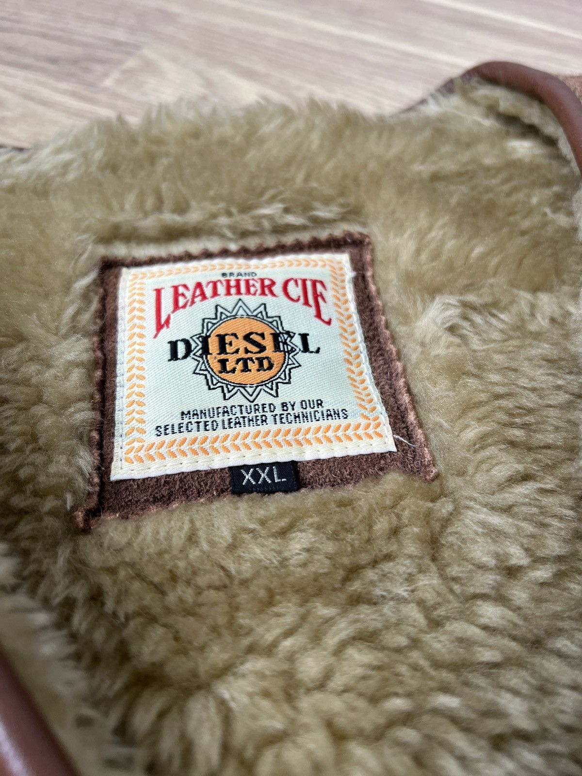 Diesel Rare Diesel LTD Leather Sheepskin Brown Vest Size XL-XXL Size US XL / EU 56 / 4 - 8 Thumbnail