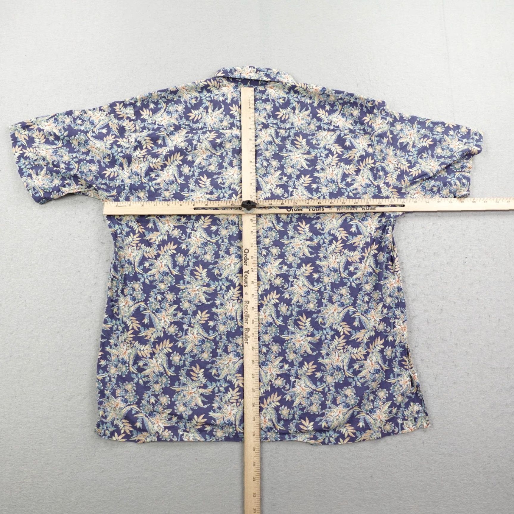 Tori Richard VINTAGE Tori Richard Shirt Mens L Blue Floral Hawaiian Aloha Button-Up Camp Tropical Size US L / EU 52-54 / 3 - 5 Thumbnail