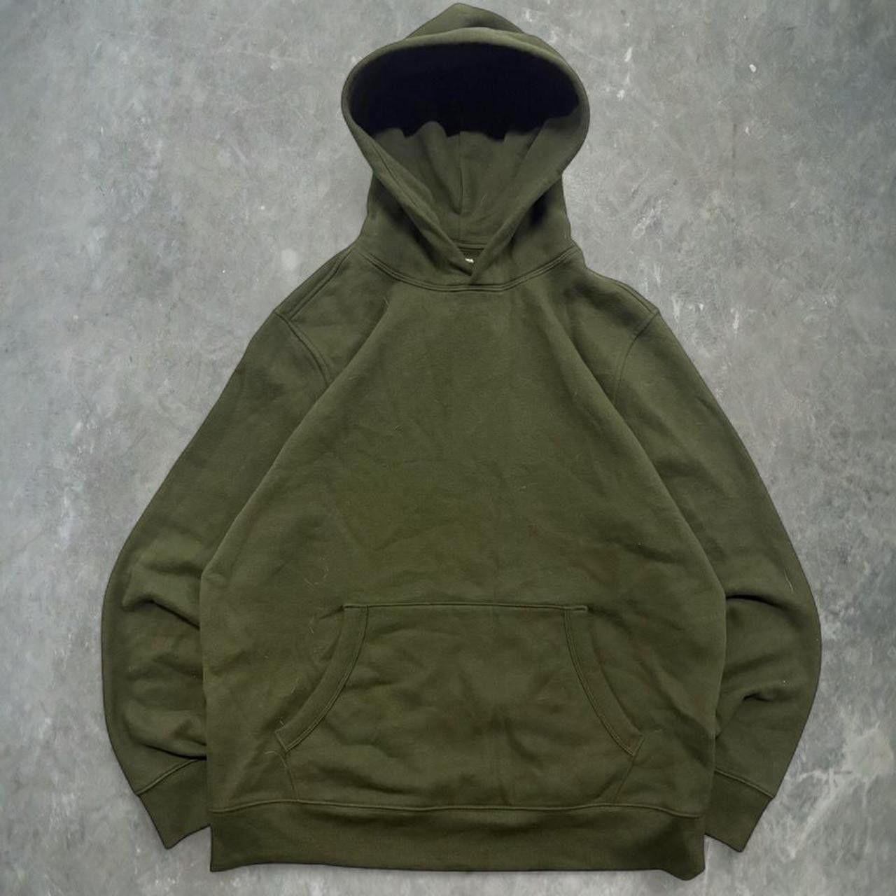 Vintage Crazy Vintage Y2K/2000s Blank Green Minimalistic Pullover Hoodie! Size US L / EU 52-54 / 3 - 1 Thumbnail