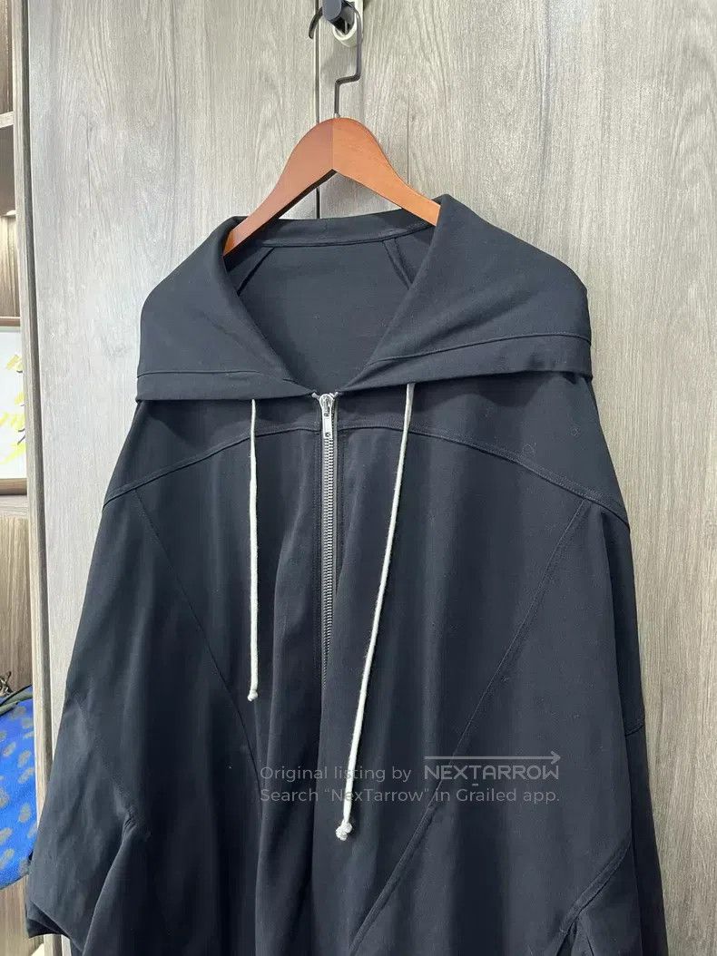 Rick Owens Rick Owens Pure Black Bat Sleeve Oversized Zip Sweatshirt Size US M / EU 48-50 / 2 - 2 Thumbnail