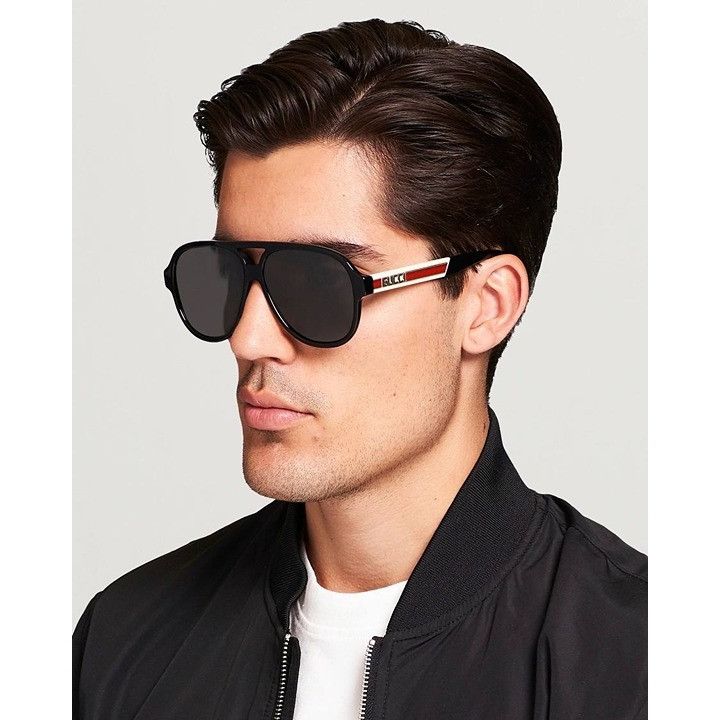 Gucci Gucci GG0463S 002 Sunglasses Black Aviator Frame, Grey Size ONE SIZE - 3 Thumbnail