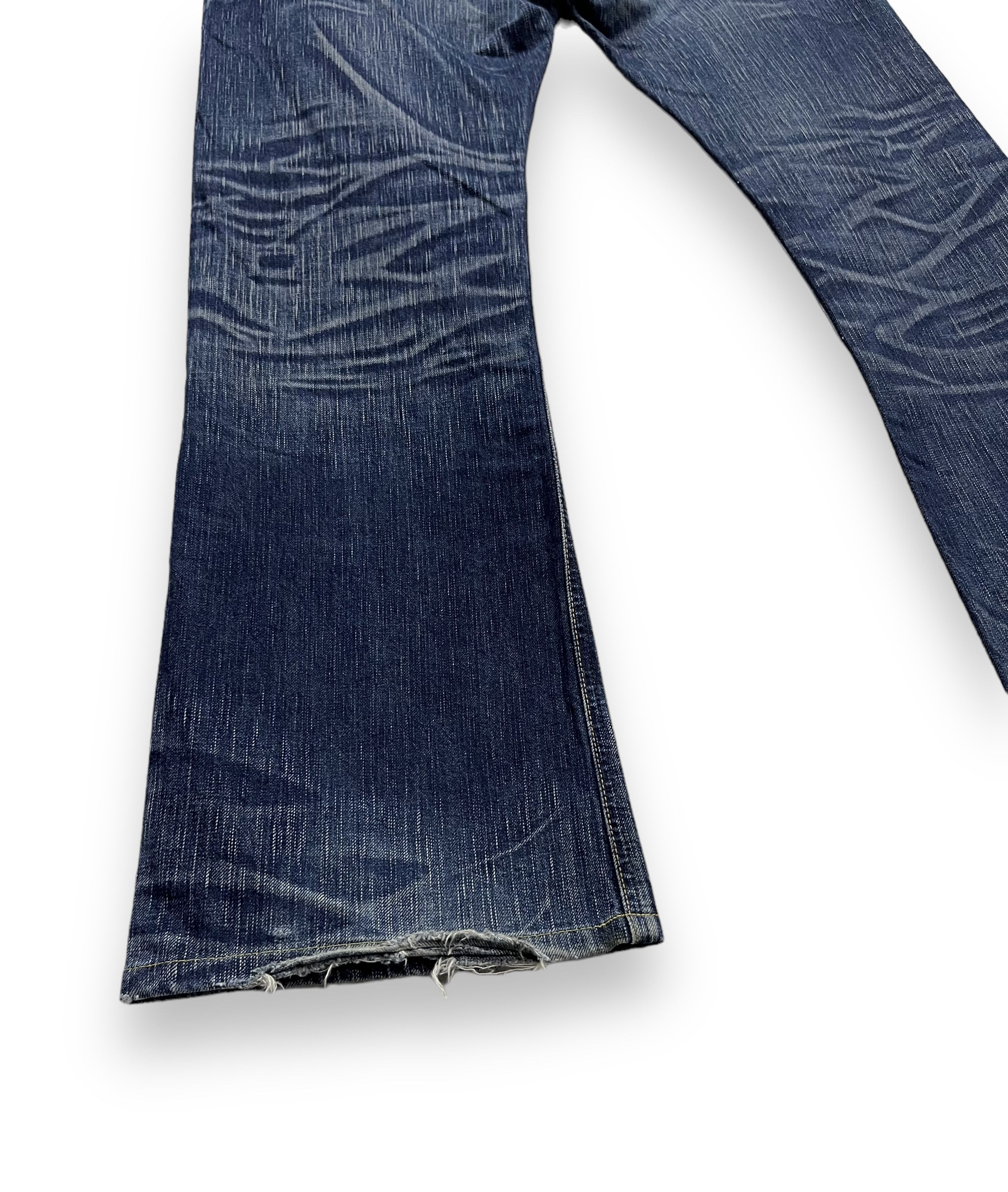 Edwin × Japan Blue × Le Grande Bleu (L.G.B.) 🔥FYE💥EDWIN 503 FLARE BLUETRIP Distressed Raw Blue Japan🔥 Size US 34 / EU 50 - 9 Thumbnail