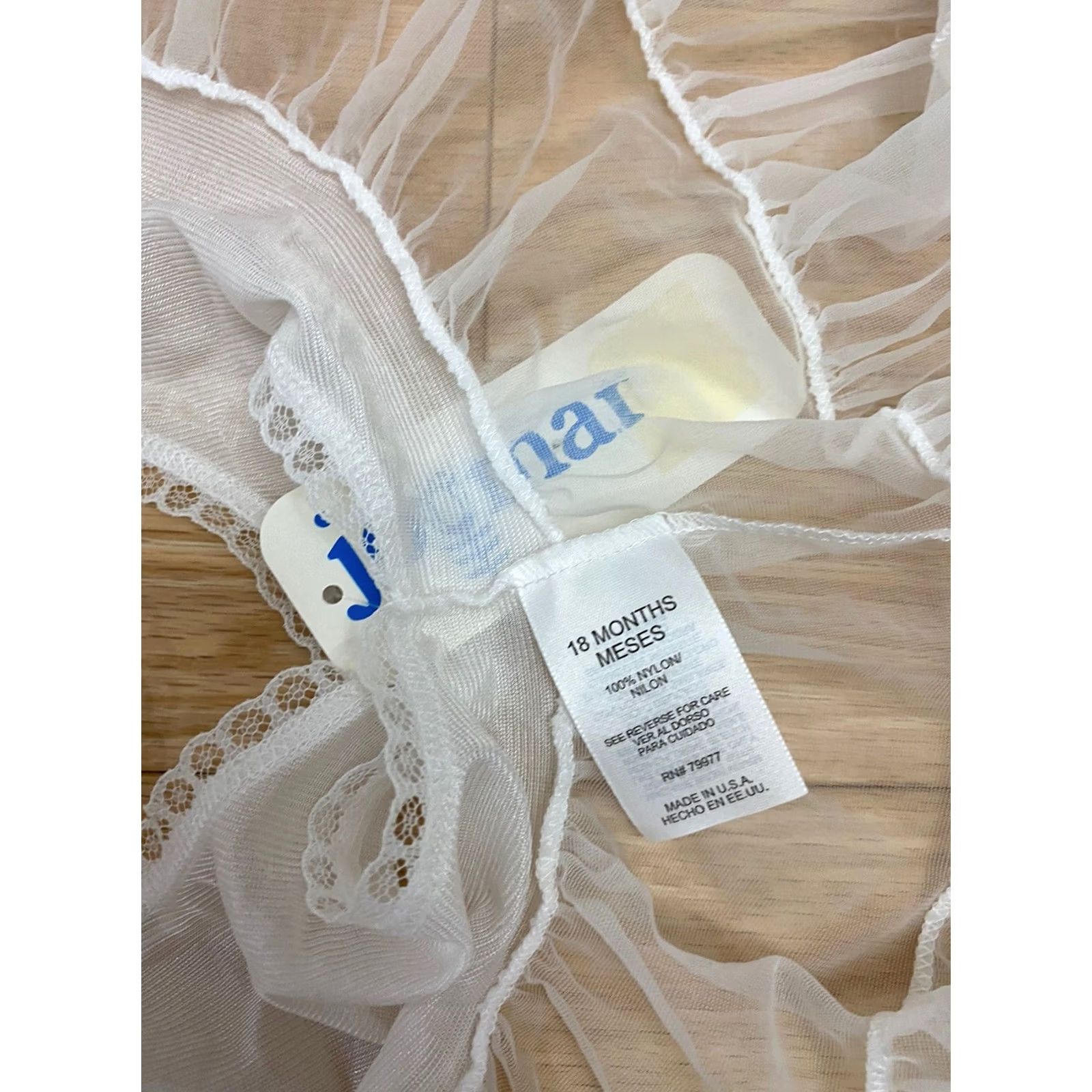 Vintage NWT VTG Sheer Full Circle Slip Dress Lace Ruffles Pageant Party 18 Months USA Size ONE SIZE - 7 Thumbnail