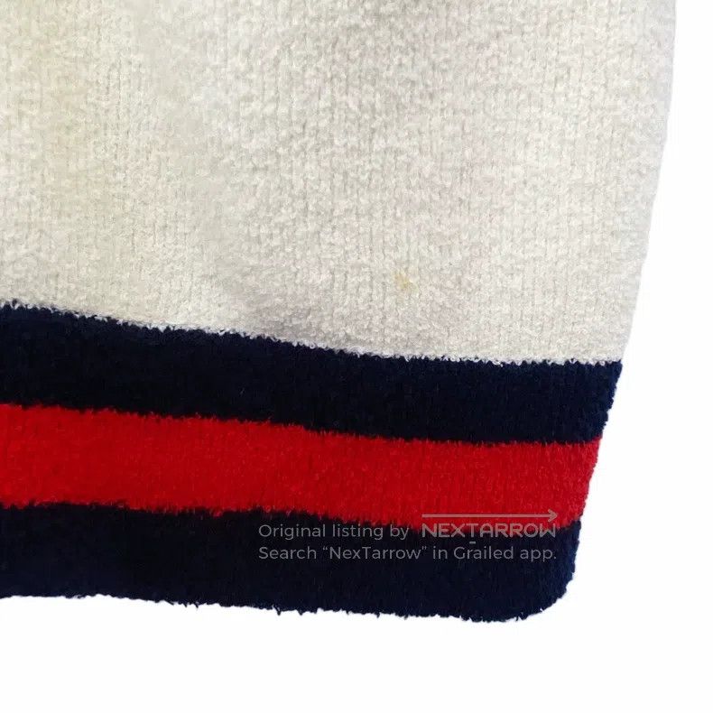 Gucci Gucci White striped trim cotton V-neck single-breasted lon Size L / US 10 / IT 46 - 5 Thumbnail