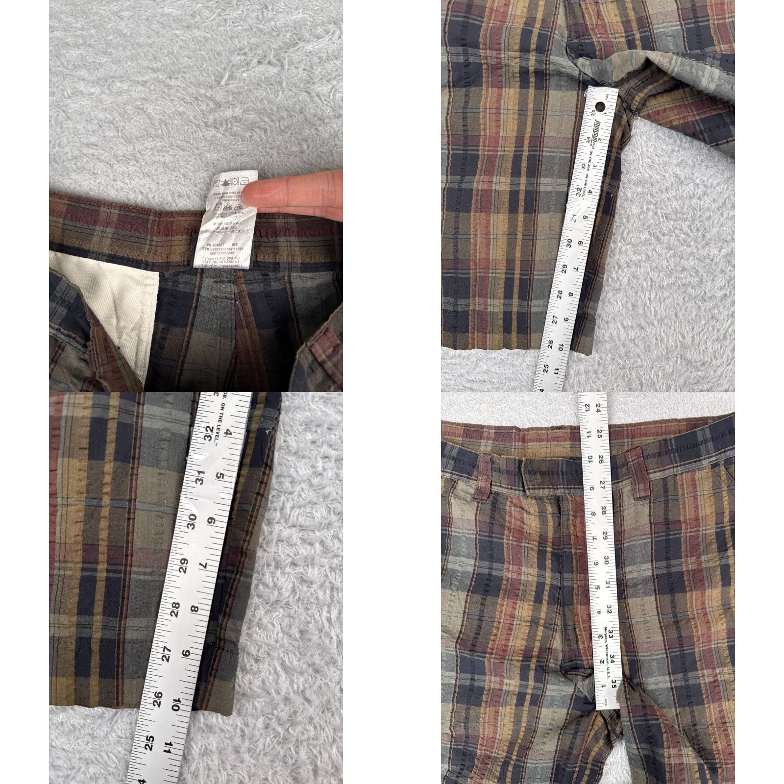 Patagonia Patagonia Shorts Men 32 Brown Plaid Chino Casual Polyester Flat Front 10" Outdoor Mens Size US 32 / EU 48 - 8 Thumbnail