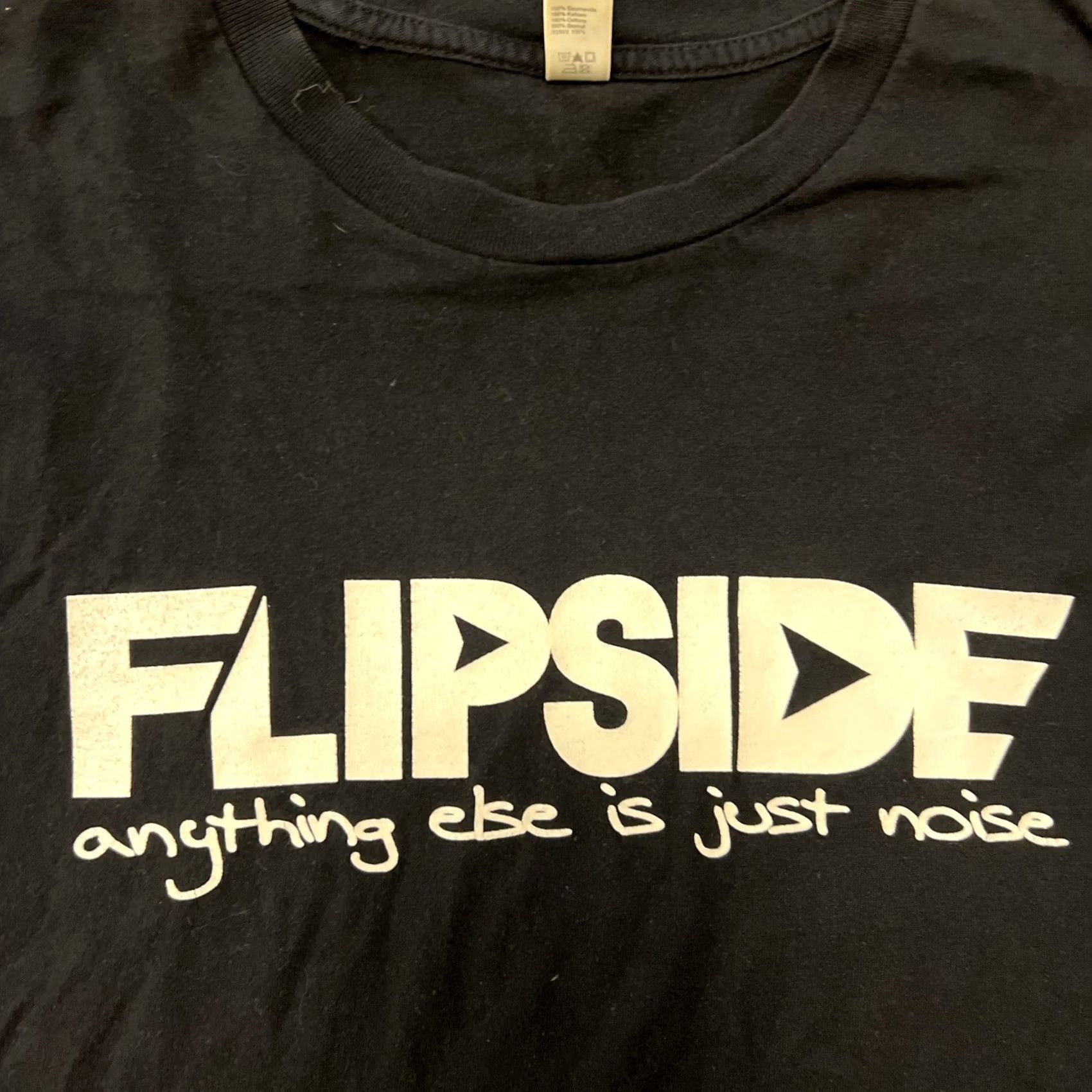 American Apparel RARE OOP 90’s Flipside Magazine Fanzine Promo Shirt L Black Cotton Knit Logo Punk Rock 90s Grunge Mens Size US L / EU 52-54 / 3 - 3 Thumbnail