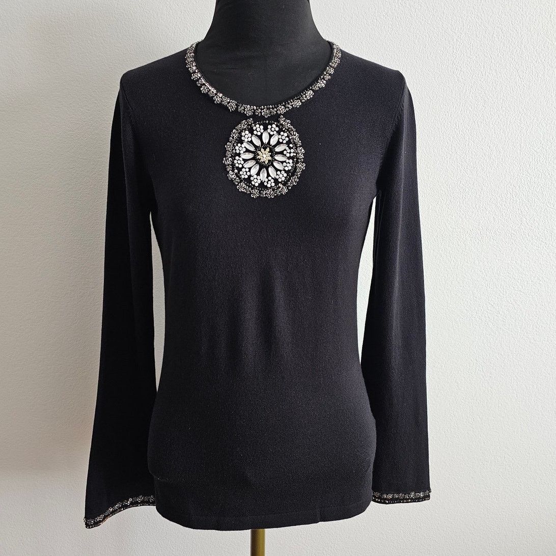 J.McLaughlin J. Mclaughlin Women's Beaded Cotton Blend Long Sweater XS Size XS / US 0-2 / IT 36-38 - 1 Thumbnail