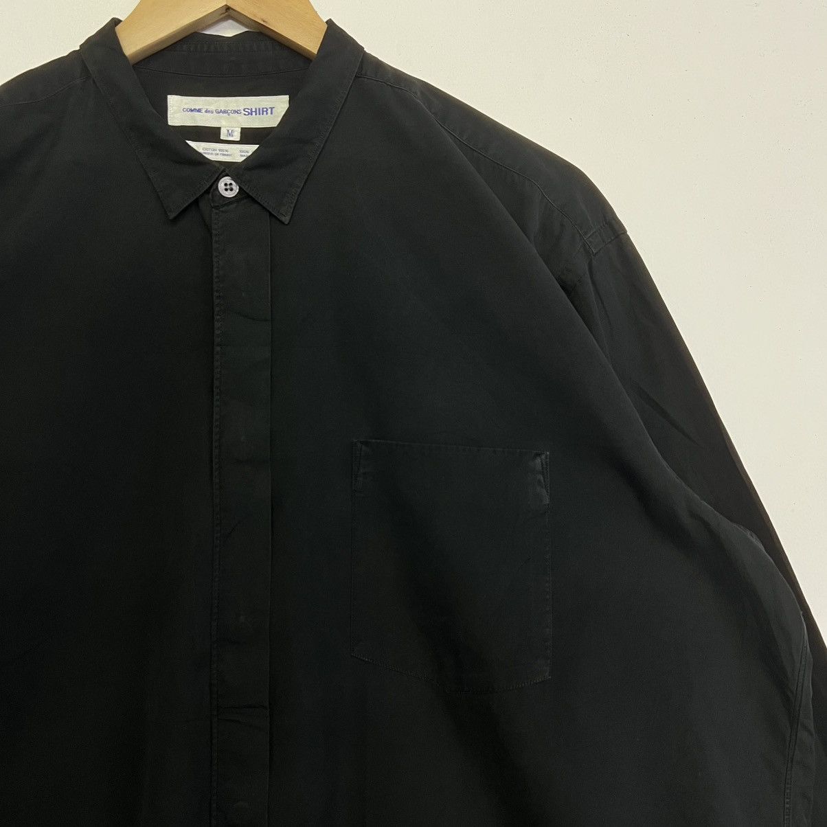 Comme des Garcons SHIRT COMME des GARCONS SHIRT Minimalist Black Button Shirt Size US M / EU 48-50 / 2 - 2 Thumbnail