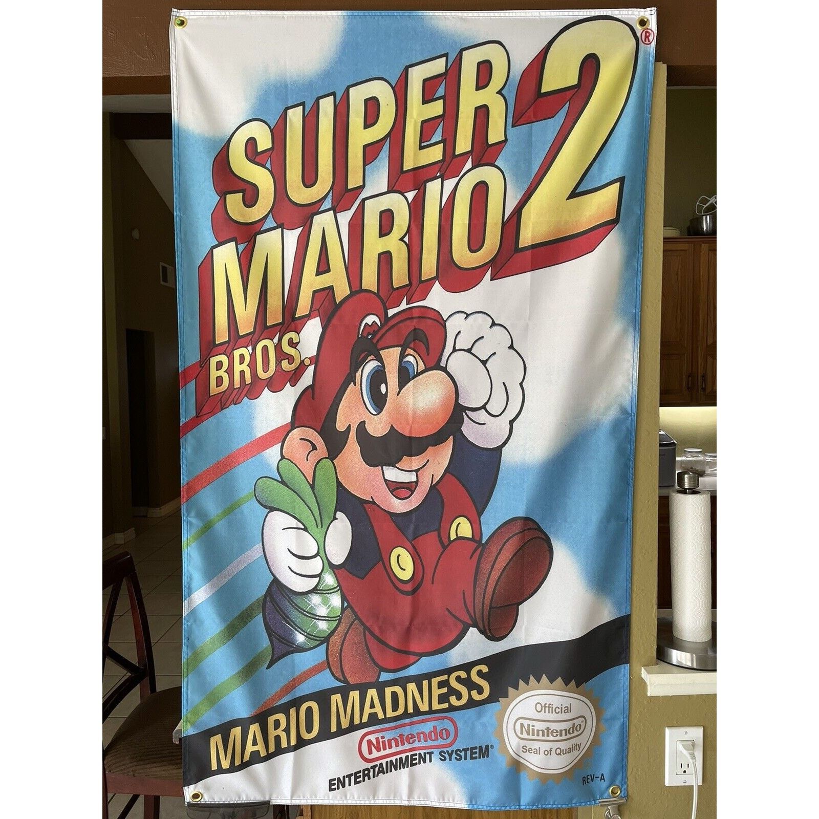 Other Super Mario Bros. 2 Nintendo NES Boxart 5' Flag Poster 1988 Size ONE SIZE - 1 Thumbnail