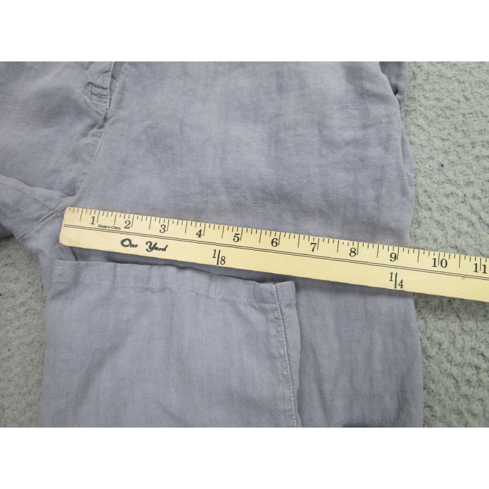 120% Lino 120% Lino Women's M Linen Cargo Pants Gray Straight Leg Casual Pockets Size 32" / US 10 / IT 46 - 7 Thumbnail