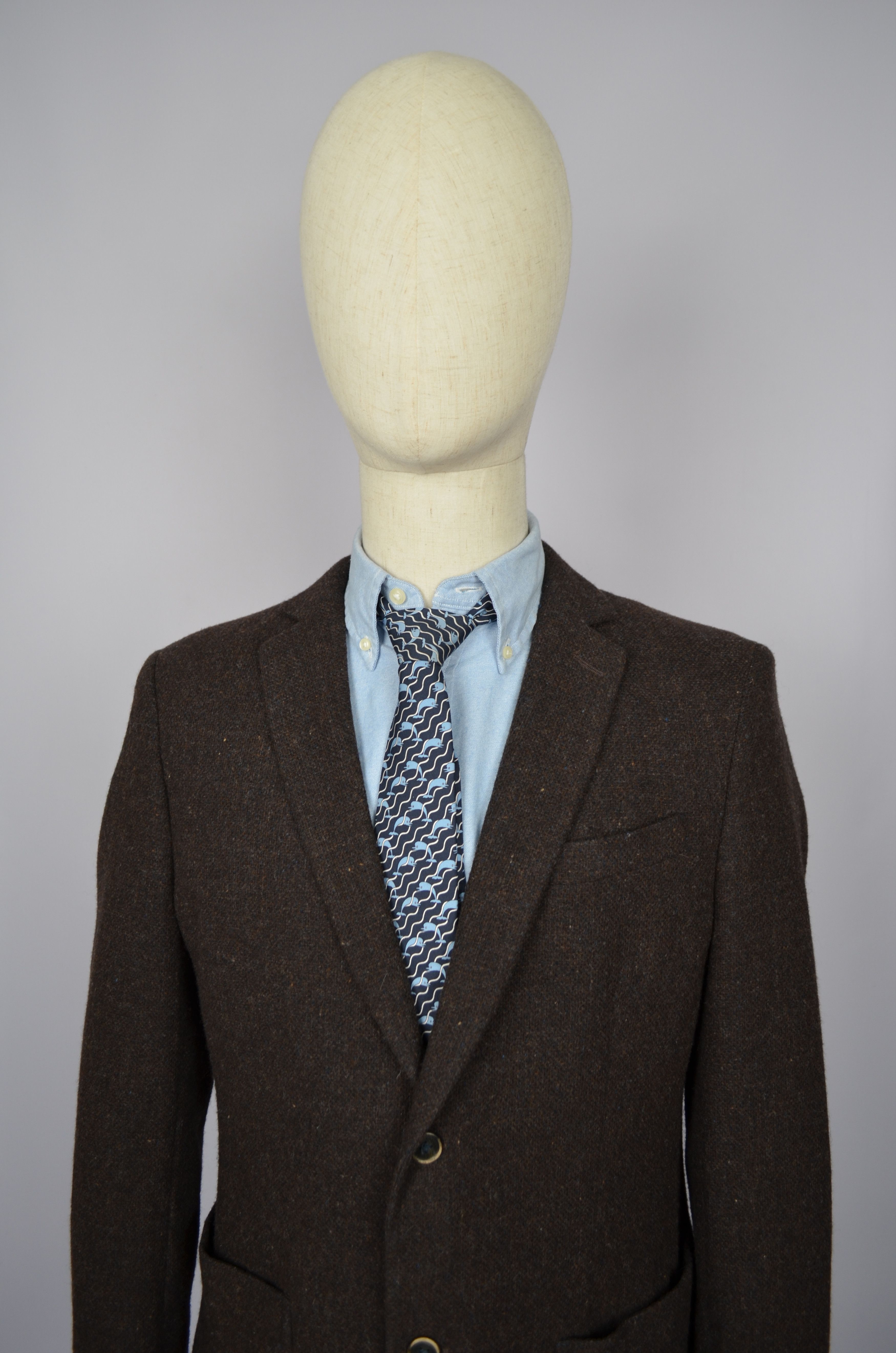 Designer John Barritt Bottoli Knit Wool Brown Unlined Blazer Jacket Size 40R - 5 Thumbnail