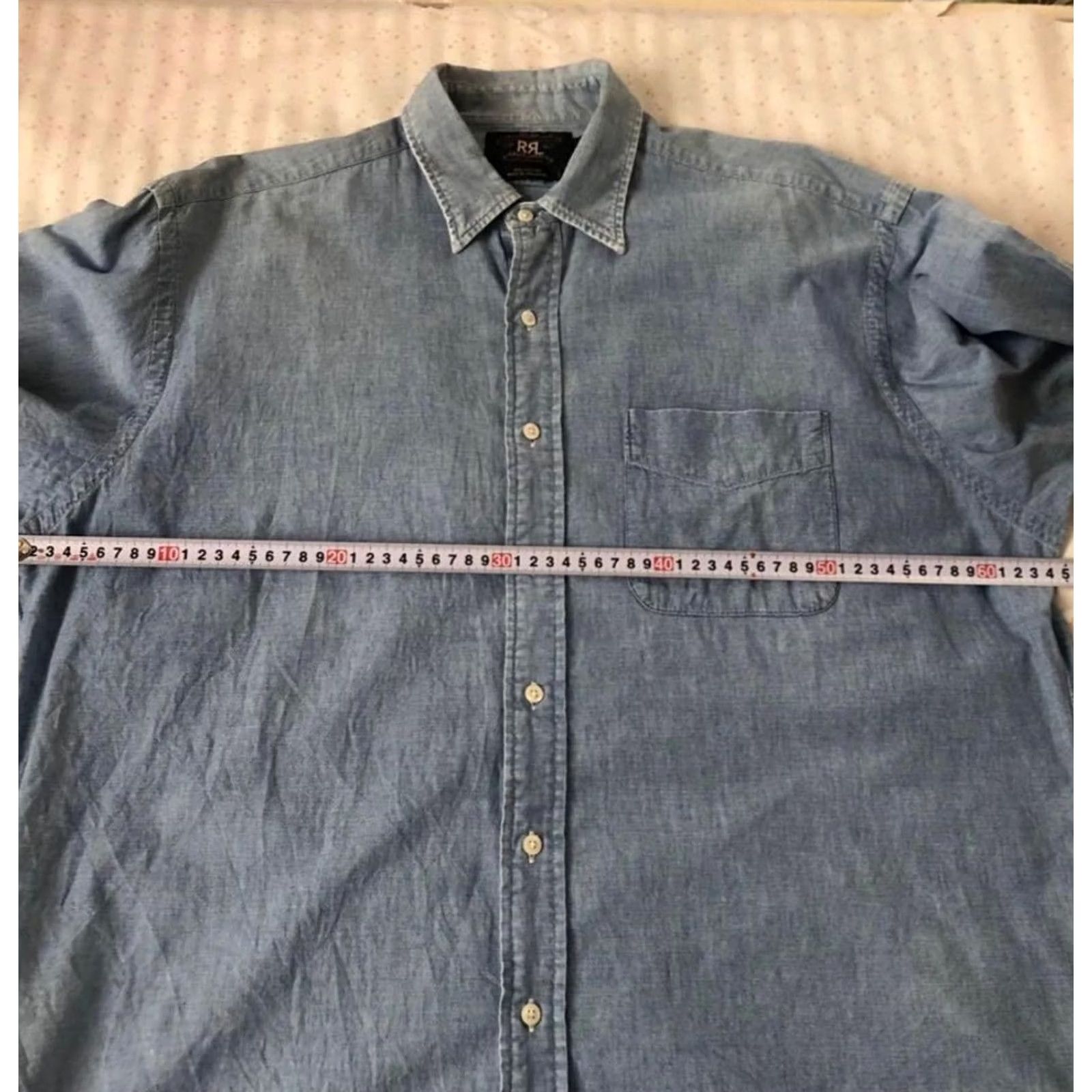 Ralph Lauren RRL RALPH LAUREN Men's Long-Sleeve Shirt L Light Blue Solid Casual USED Size US L / EU 52-54 / 3 - 5 Thumbnail