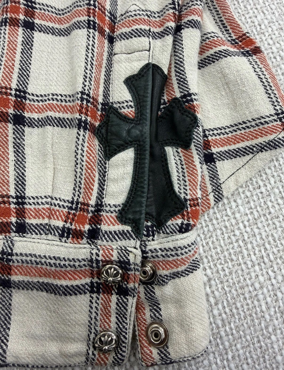 Chrome Hearts Chrome Hearts Beige & Red Plaid Shirt Jacket Size US M / EU 48-50 / 2 - 3 Thumbnail