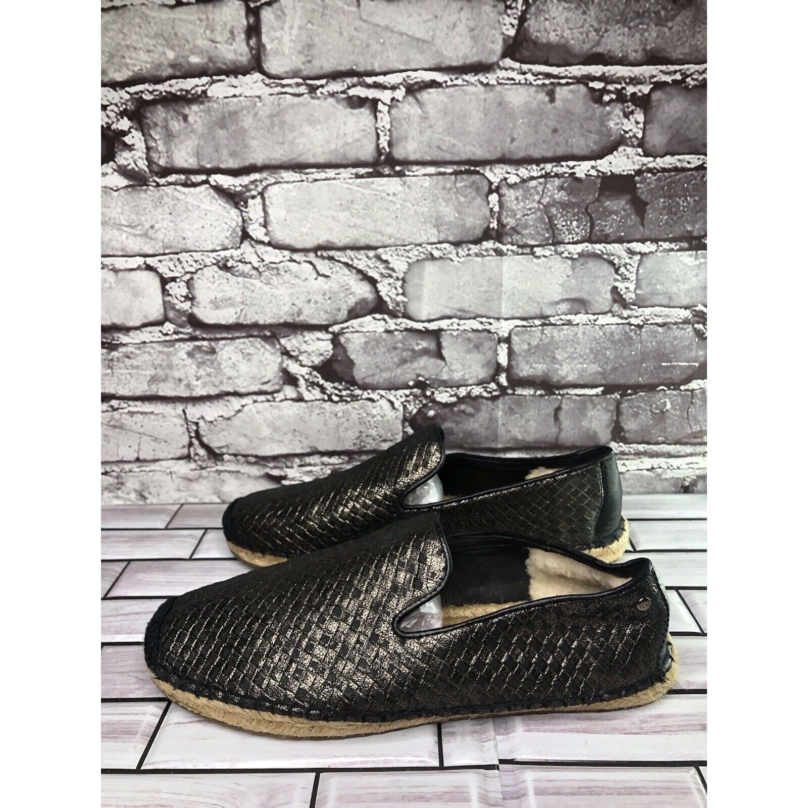 Ugg UGG Australia Sandrinne Black Metallic Basket Espadrilles Sh Size US 9 / IT 39 - 12 Thumbnail