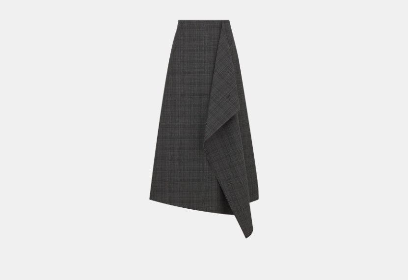 Dior o1w1db10824 Mid-Length Draped Skirt in Gray Size 25" / US 0 / IT 36 - 1 Thumbnail