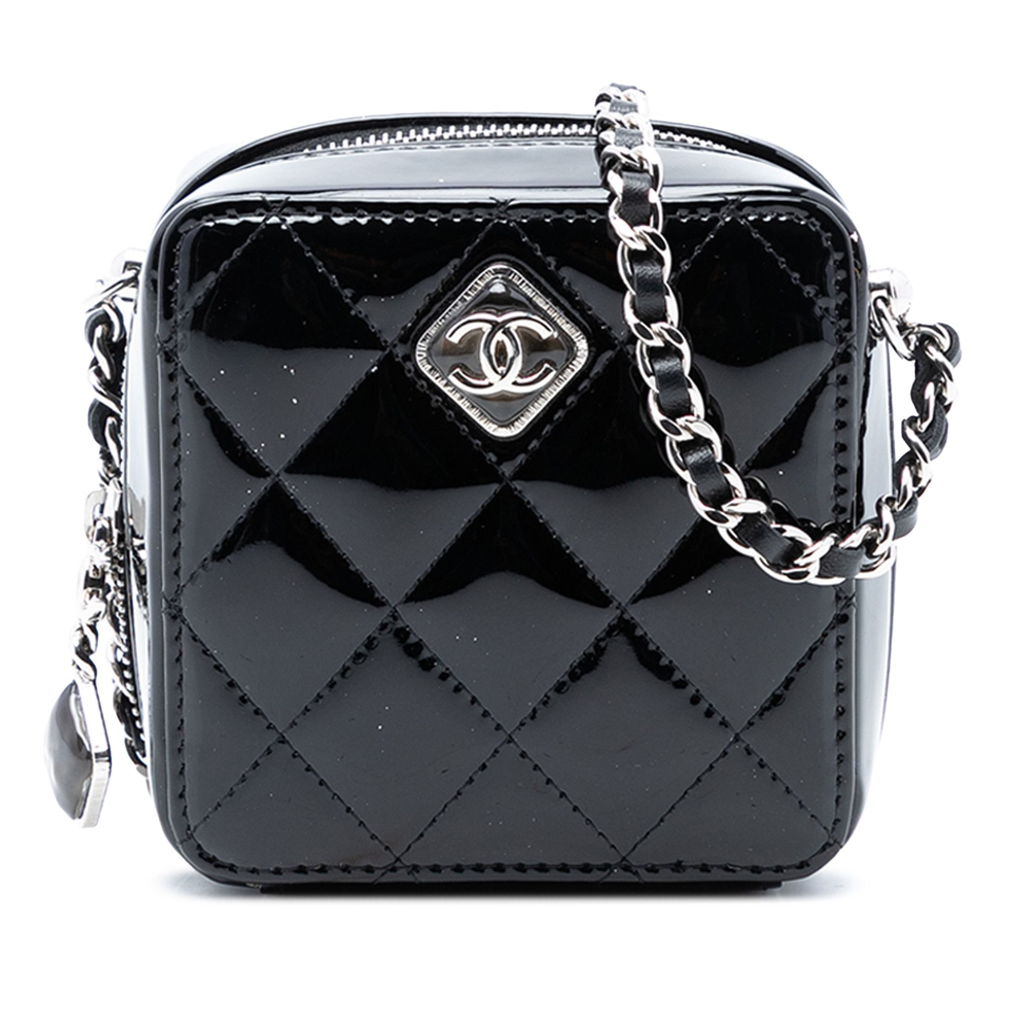 Chanel Chanel CC Quilted Patent Diamond Resin Clutch With Chain Size ONE SIZE - 1 Thumbnail