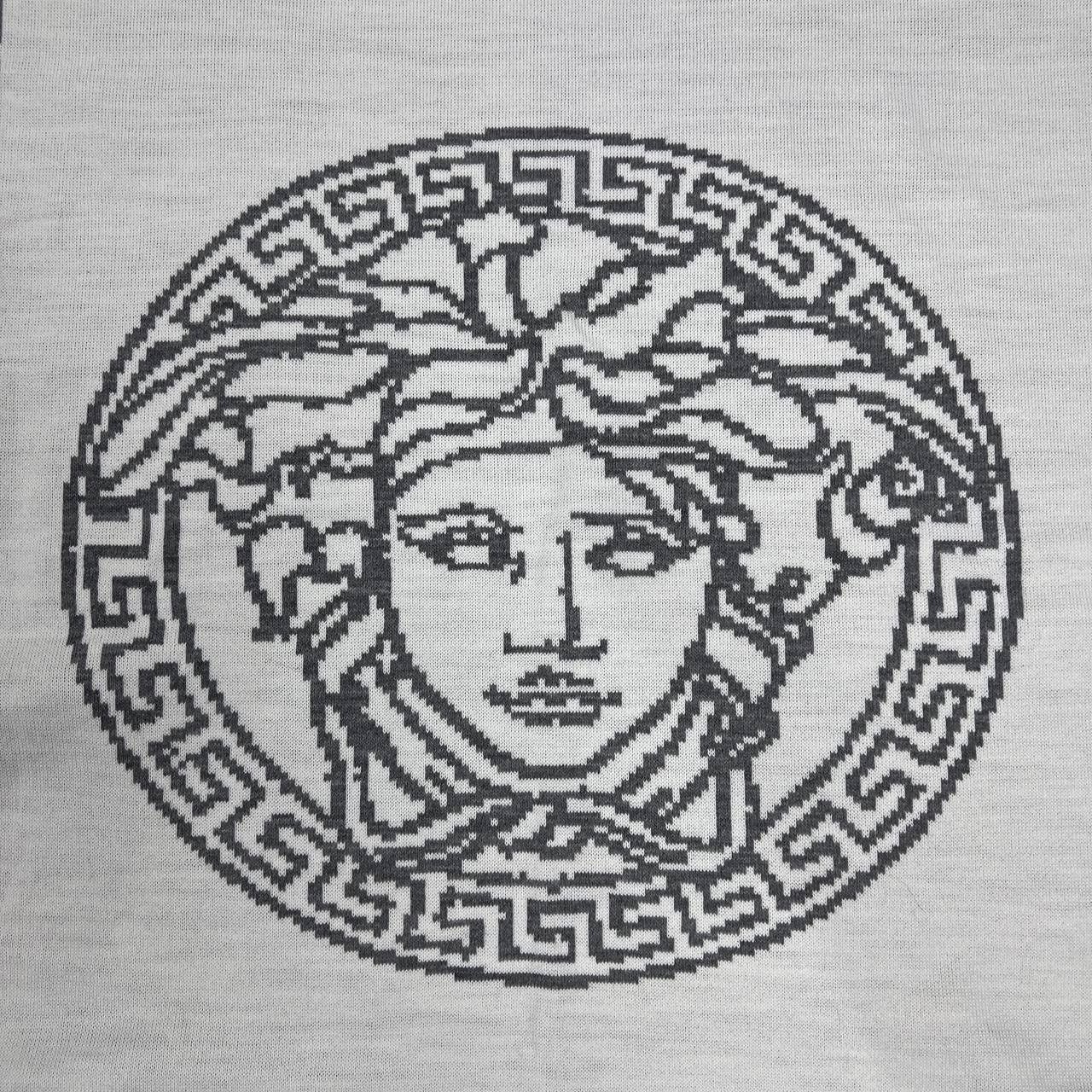 Versace VERSACE Scarf Grey Medusa Head Logo Greek Key Greca Border Size ONE SIZE - 5 Thumbnail