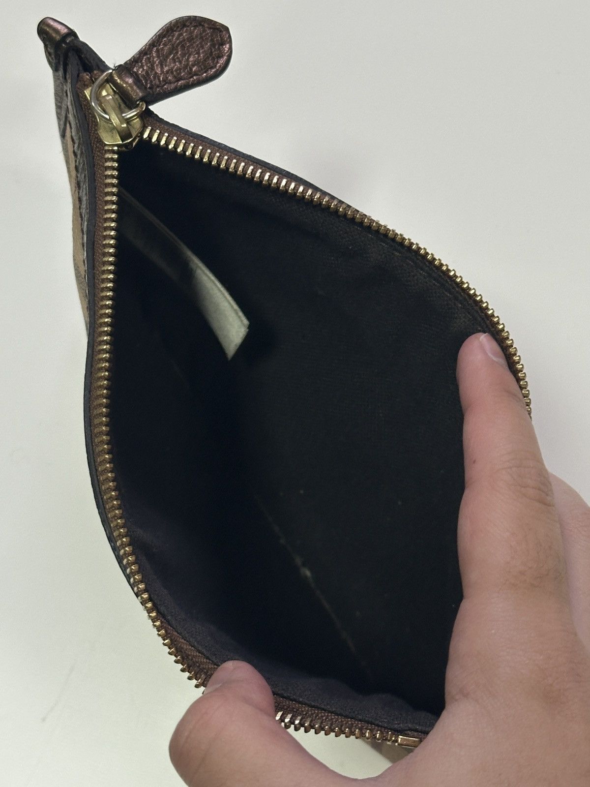 Burberry Burberry Nova Check Canvas Leather Clutch Bag Bronze Trim Size ONE SIZE - 5 Thumbnail