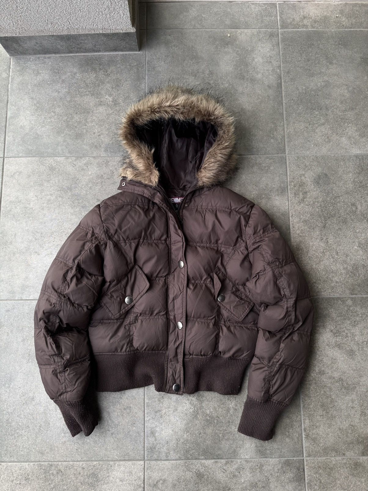 Japanese Brand Vintage Puffer Cropped Bomber Jacket Faux Fur Y2K Avantgarde Size M / US 6-8 / IT 42-44 - 2 Thumbnail