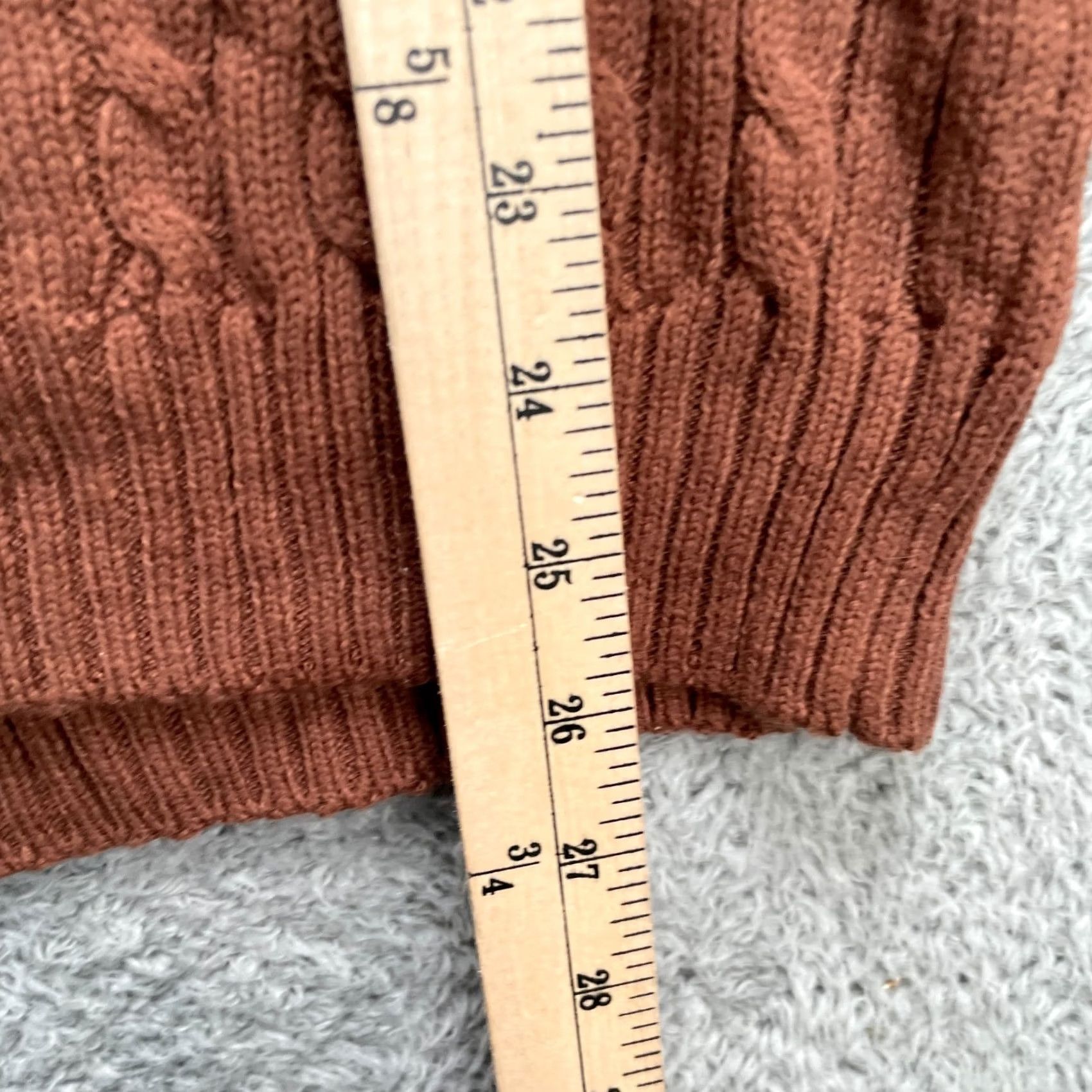 Nordstrom Nordstrom BP Sweater Womens M Brown Cable Knit V Neck Pullover Casual Fall Winter Knit Shirt Size M / US 6-8 / IT 42-44 - 7 Thumbnail