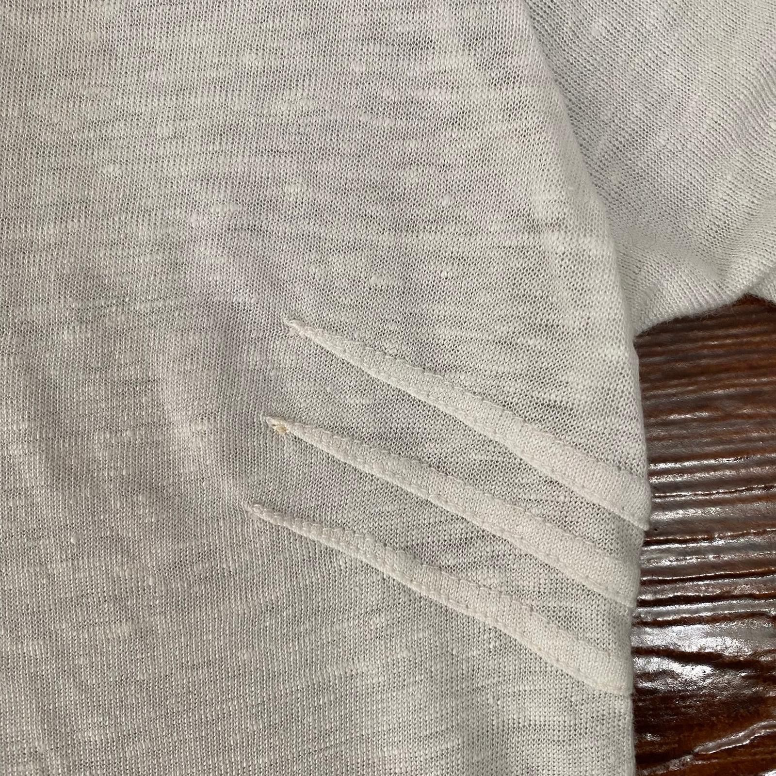 Zadig & Voltaire White and Blue Wanda Ombre Linen T-Shirt Size M / US 6-8 / IT 42-44 - 4 Thumbnail