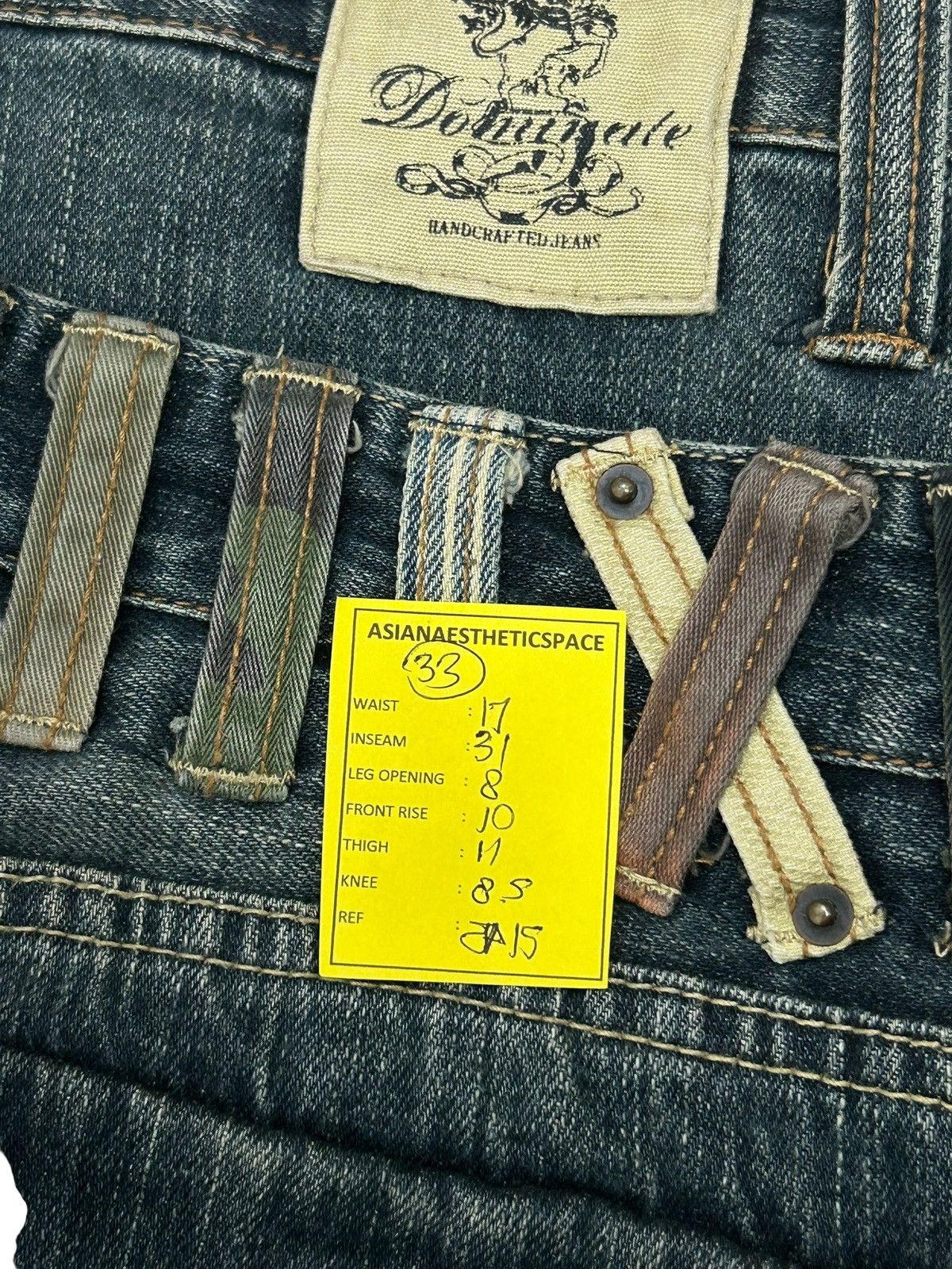 Le Grande Bleu (L.G.B.) Vintage Dominate Double Waist Mud Washed Whisker Clawn Mark Size US 33 - 19 Thumbnail