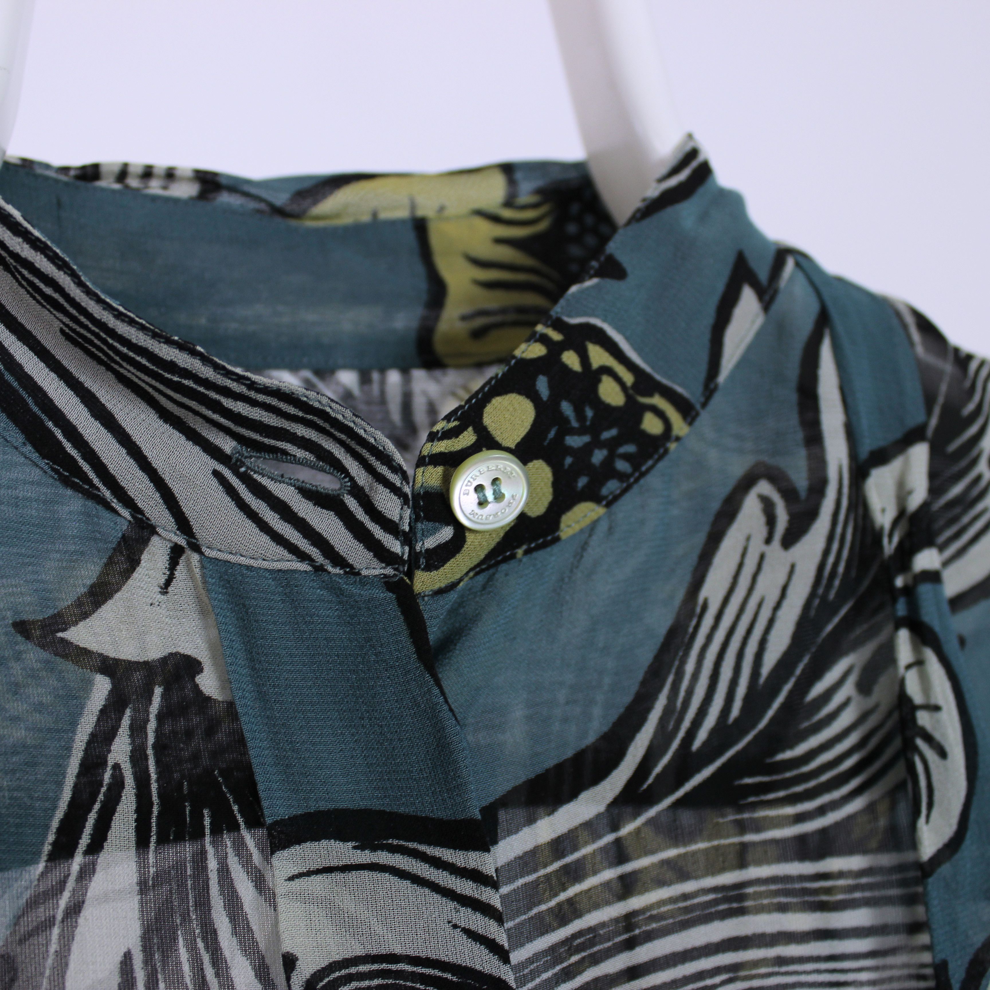 Burberry Burberry Prosum shirt button Ups multi logo flowers silk Size S / US 4 / IT 40 - 7 Thumbnail