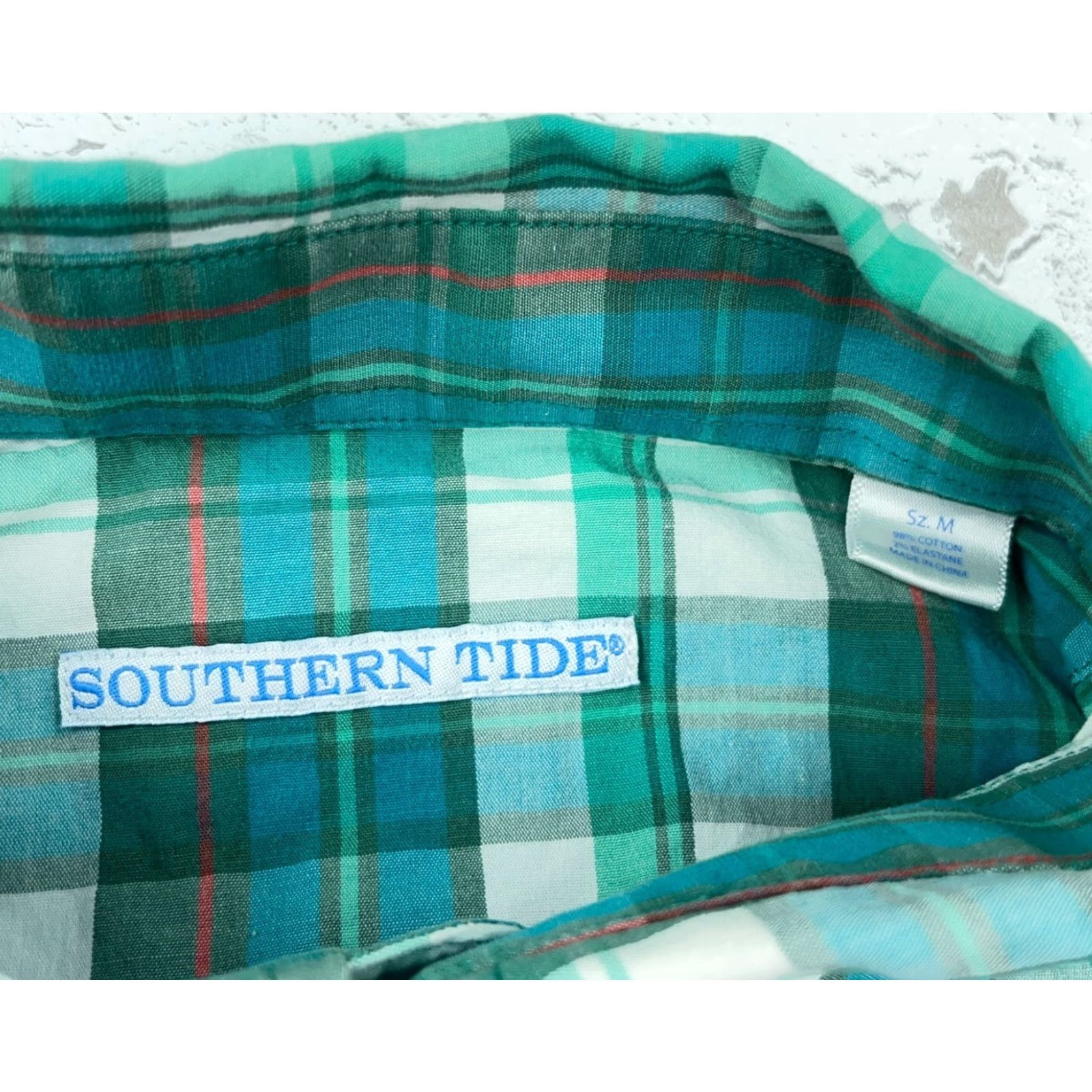 Southern Tide Southern Tide Shirt Men Medium Green Plaid Button-Up Poplin Dress Casual Fish Size US M / EU 48-50 / 2 - 5 Thumbnail