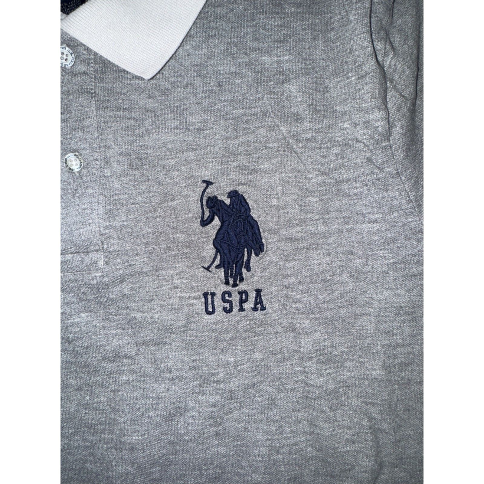 U.S. Polo Assn. USPA Polo Assn Grey Embroidered Patch Polo Shirt L 22x26 Size US L / EU 52-54 / 3 - 2 Thumbnail