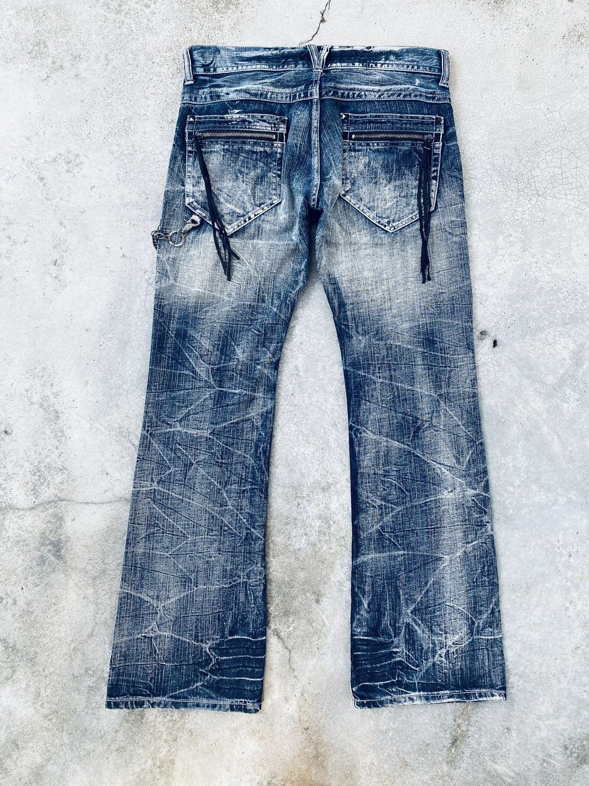 Japanese Brand Vintage Sorridere Flared Distressed Denim Pants Size US 34 / EU 50 - 2 Thumbnail