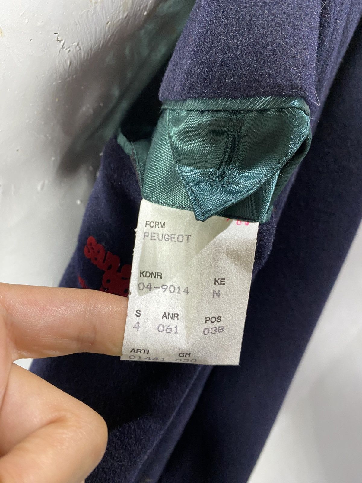 Hugo Boss navy blue woollen trench coat