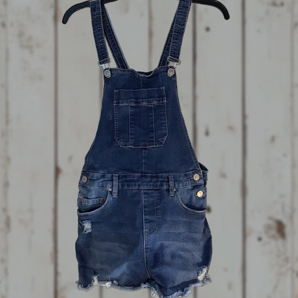 Vintage YMI Blue Jean Overalls Juniors Size 5/27 Blue Denim 5-Pocket Spring Summer Women's Size 27" / US 4 / IT 40 - 1 Thumbnail