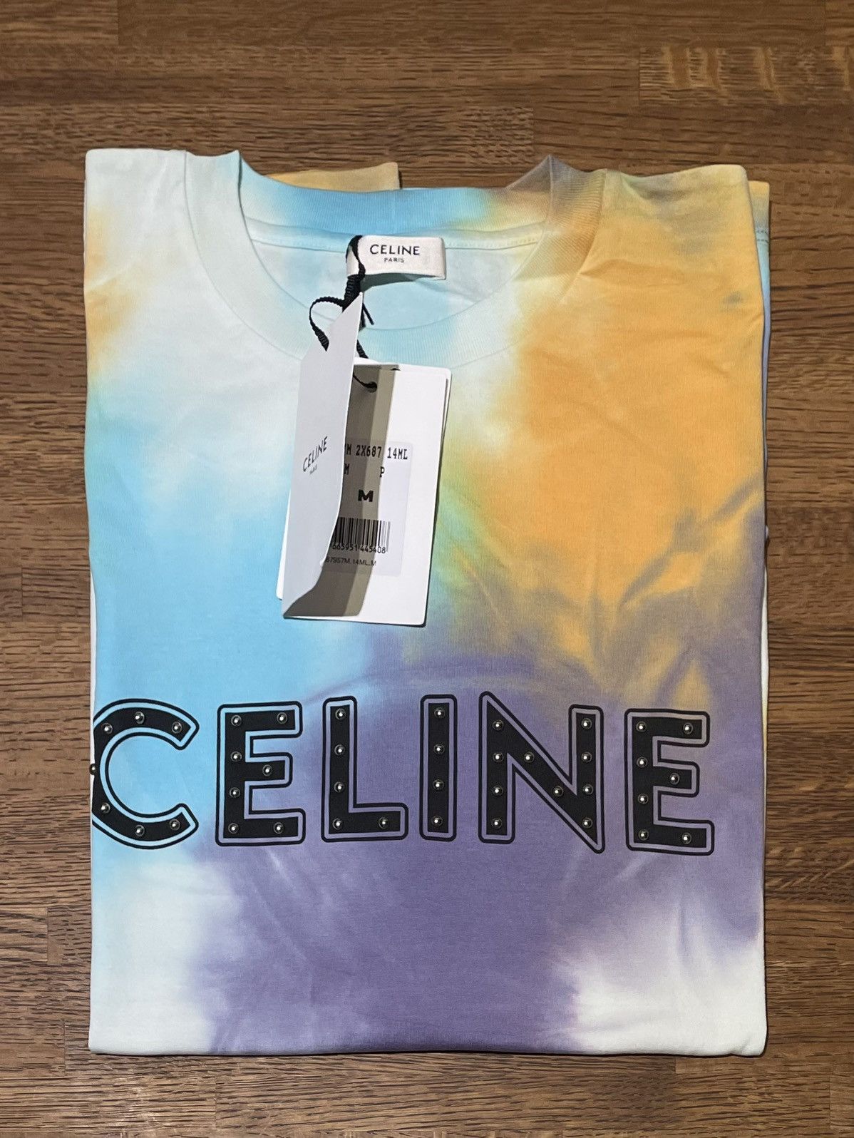 Celine × Hedi Slimane CELINE Studded Logo Tee Size US M / EU 48-50 / 2 - 9 Thumbnail