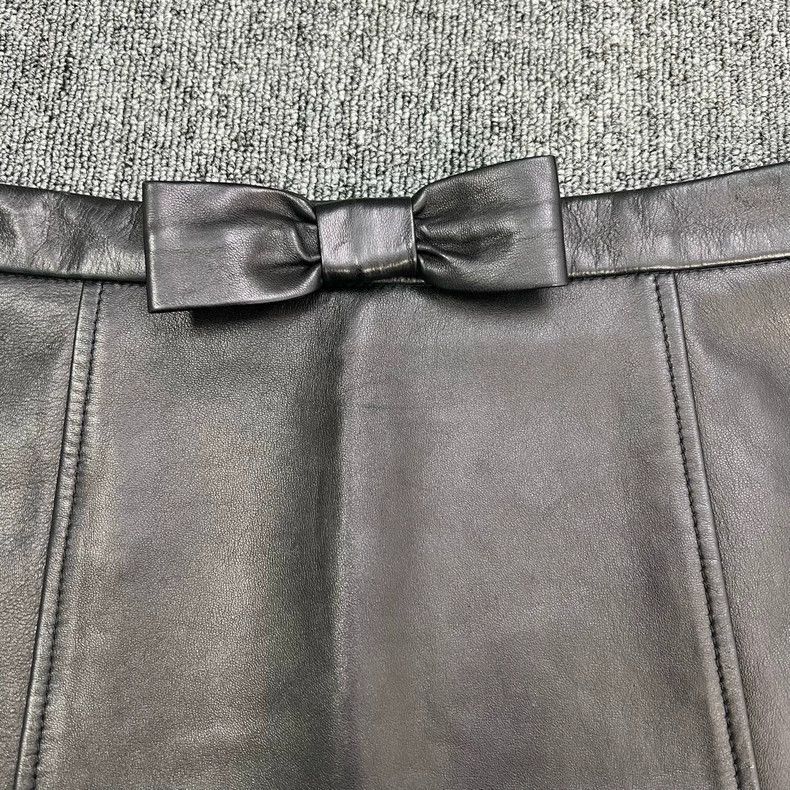 Prada Miumiu Black Lambskin Mini Skirt-2506 Size 37" - 3 Thumbnail