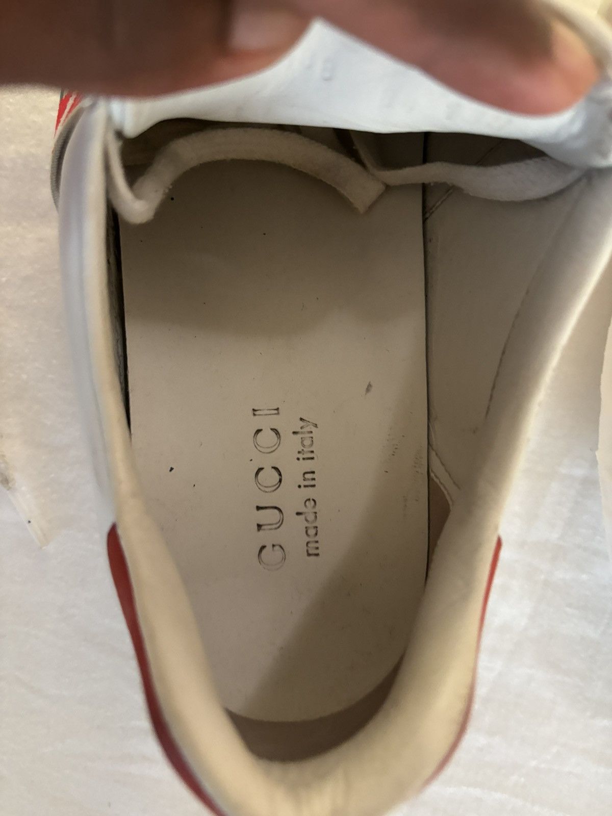 Gucci Gucci Ace White Leather Web strap Sneakers – Full Set Size US 9 / EU 42 - 10 Thumbnail