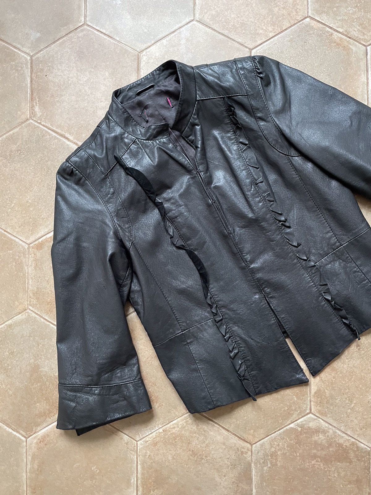Designer AVANT-GARDE LEATHER JACKET Size L / US 10 / IT 46 - 3 Thumbnail