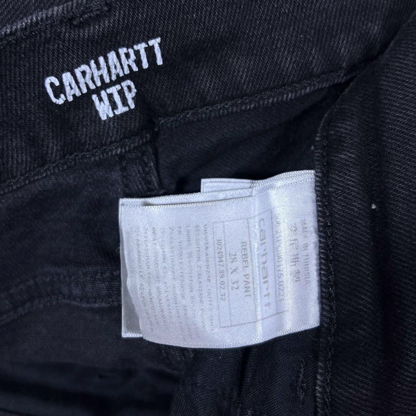 Carhartt Carhartt WIP Rebel Pant Black Skinny Fit Denim Jeans 28" x 32" Men Regular Zip Fly Logo 90s DC12 Size US 28 / EU 44 - 5 Thumbnail