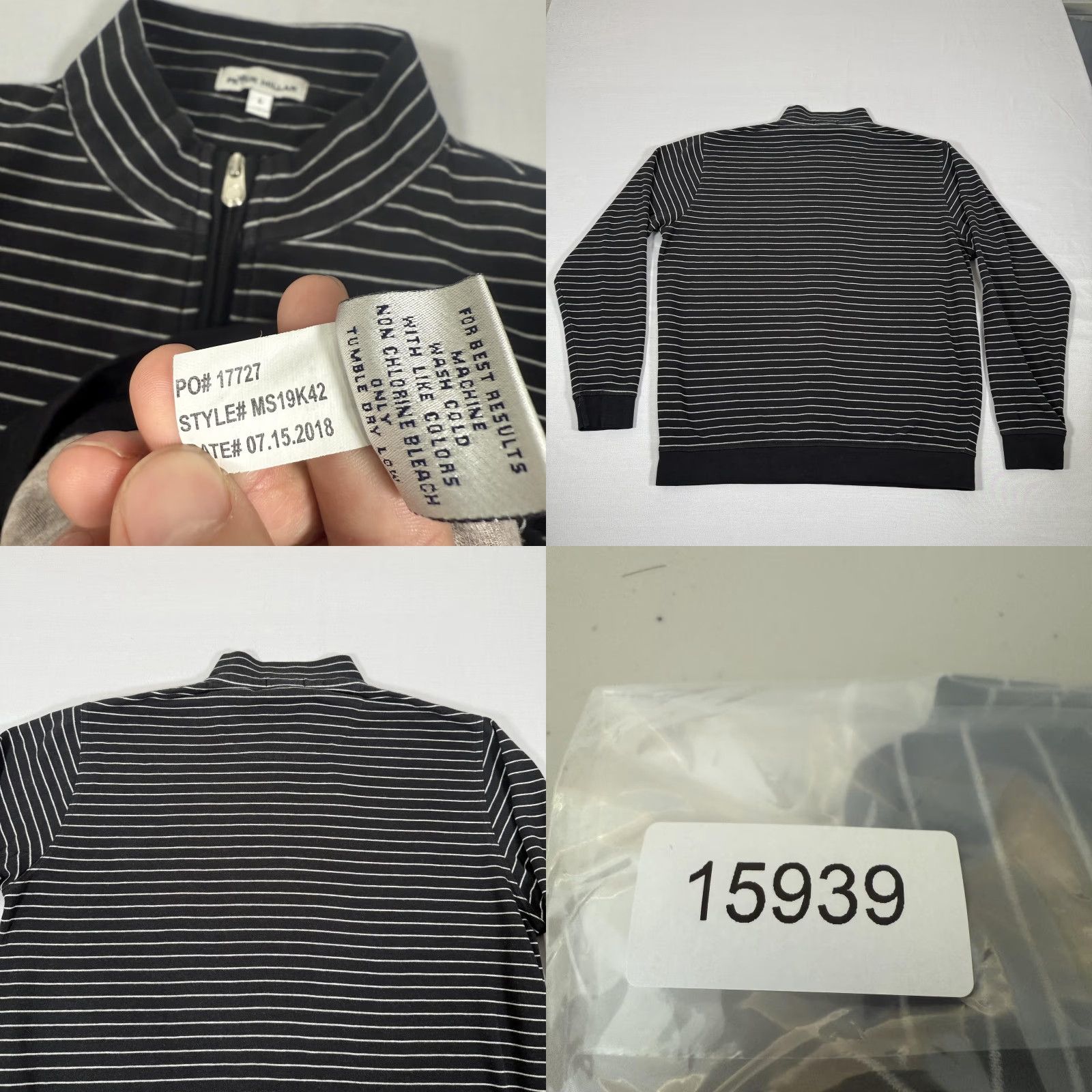 Peter Millar Peter Millar Shirt Mens L Gray Striped 1/4 Zip Pullover Knit Golf Casual Size US L / EU 52-54 / 3 - 8 Thumbnail