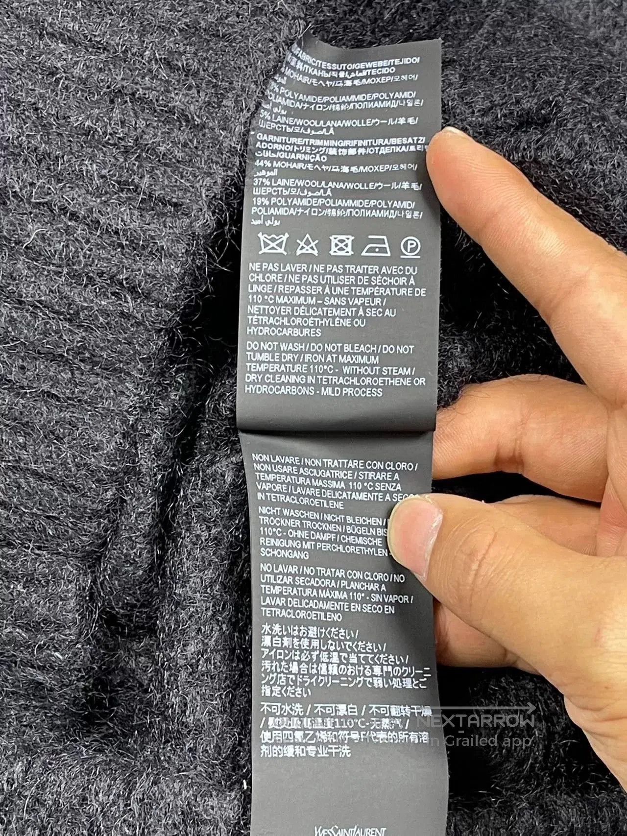 Saint Laurent Paris Saint Laurent FW22 Letter Jacquard Sweater. Size US XL / EU 56 / 4 - 5 Thumbnail
