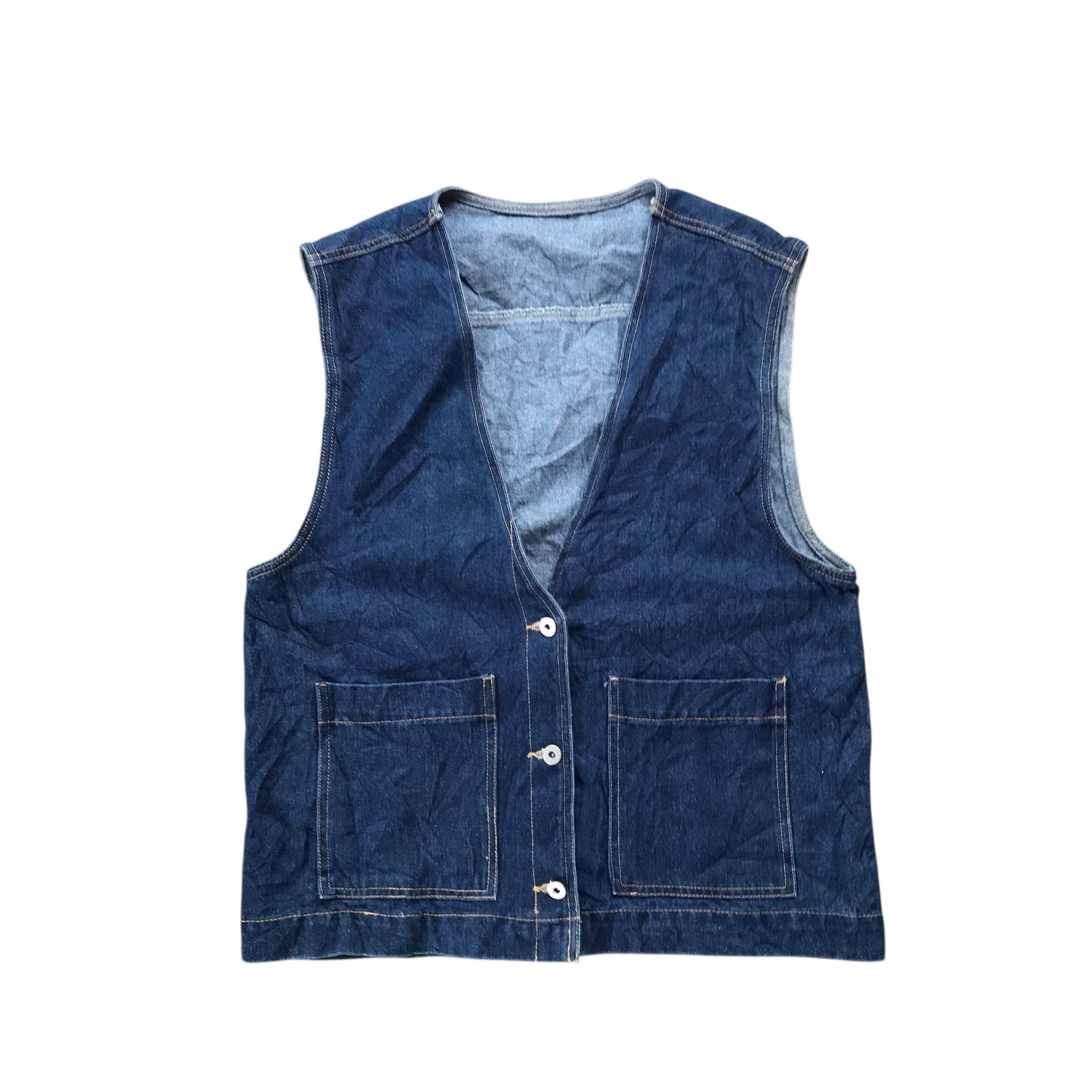 14th Addiction Distressed Denim Workwear Vest Denim Jacket / Medium Size Size US M / EU 48-50 / 2 - 1 Thumbnail