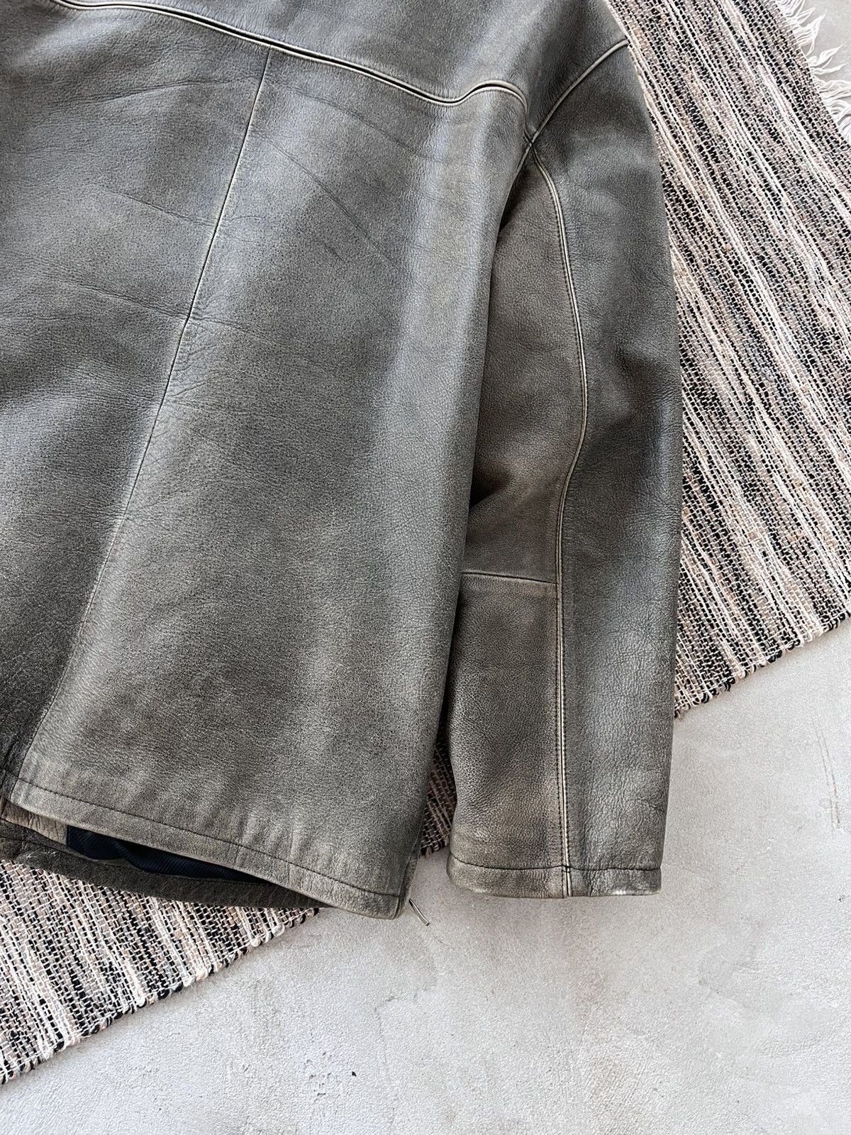 Genuine Leather Vintage Green-Grey Leather Coach Bomber Jacket Avantgarde Size XL / US 12-14 / IT 48-50 - 15 Thumbnail