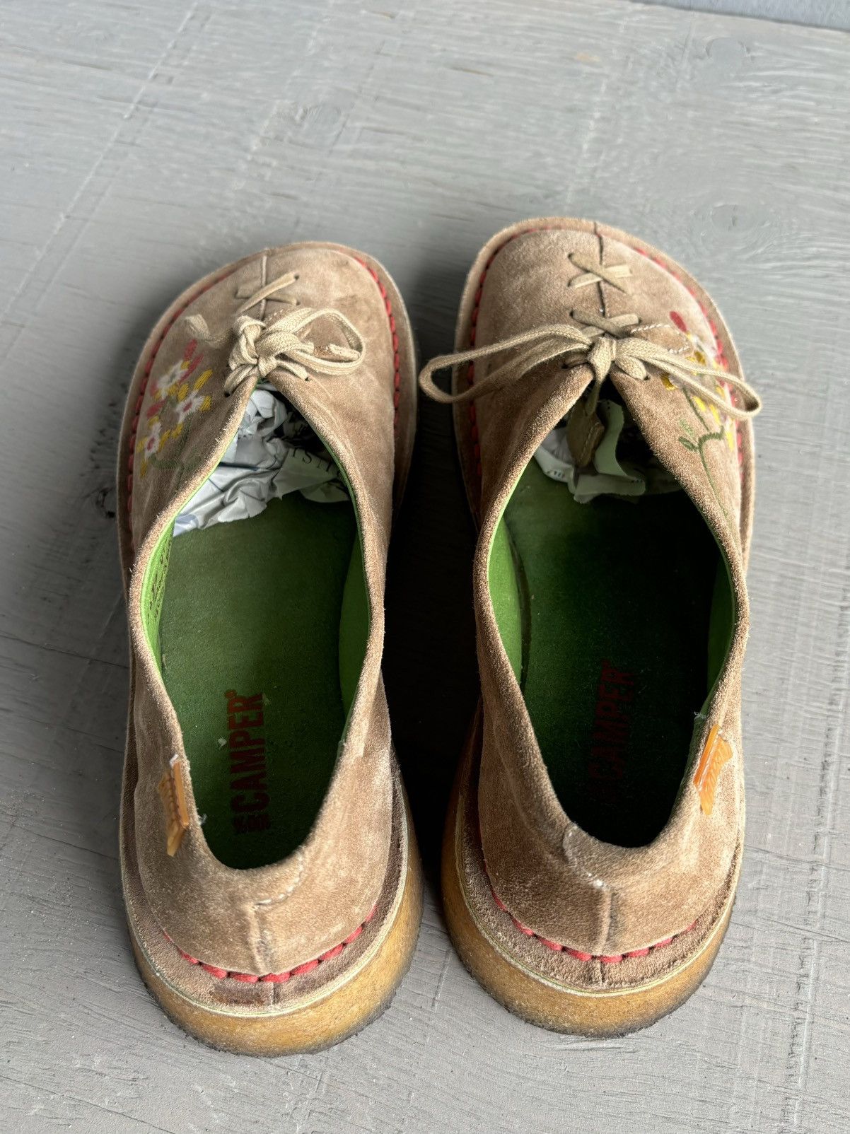Camper × Designer Camper Mary Janes Suede Embroidered Crepe Sole Loafer Boot 6 Size US 6 / IT 36 - 9 Thumbnail
