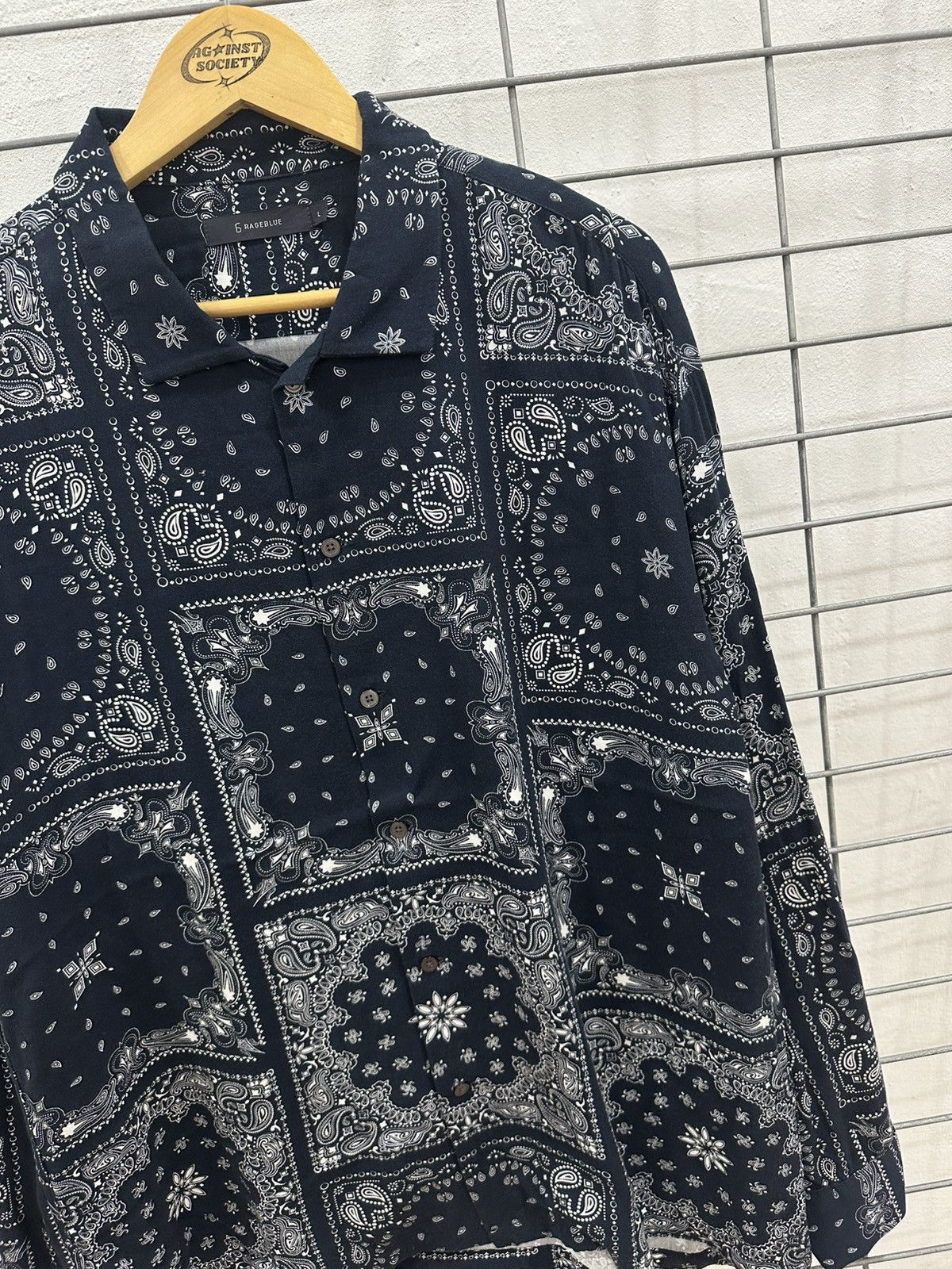 RAGEBLUE Rare Beautiful Rageblue Bandana Paisley Open Collar Shirt Size US L / EU 52-54 / 3 - 6 Thumbnail