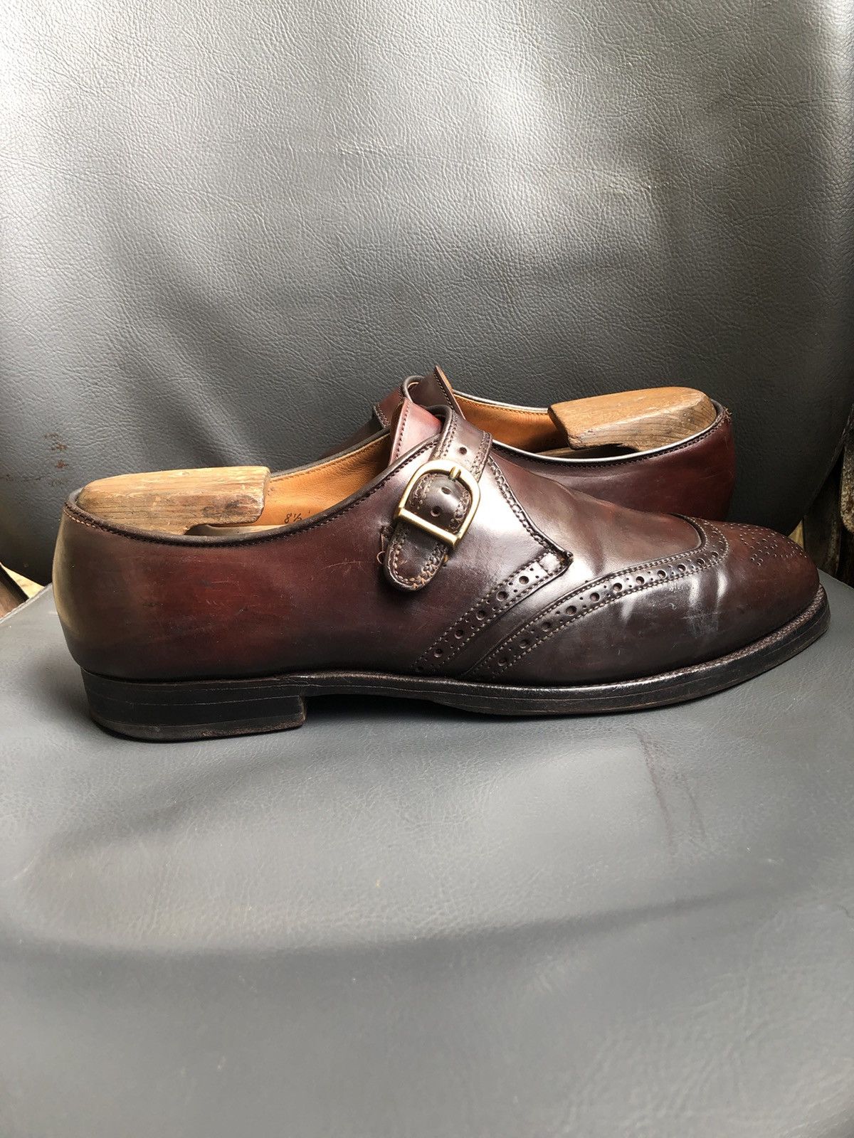 Alden Alden 1690 Shell Cordovan Men’s Single Monk Strap shoes Size US 8.5 / EU 41-42 - 5 Thumbnail