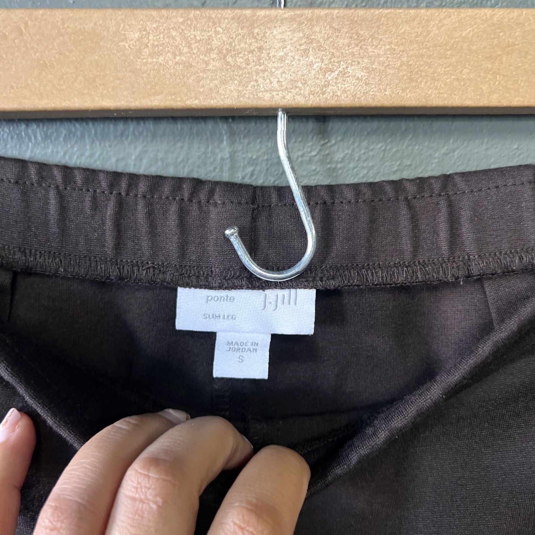 J. Jill J.Jill Womens Pants Brown Ponte Slim Leg Stretch Rayon Blend Size Medium Petite Size 30" / US 8 / IT 44 - 2 Thumbnail