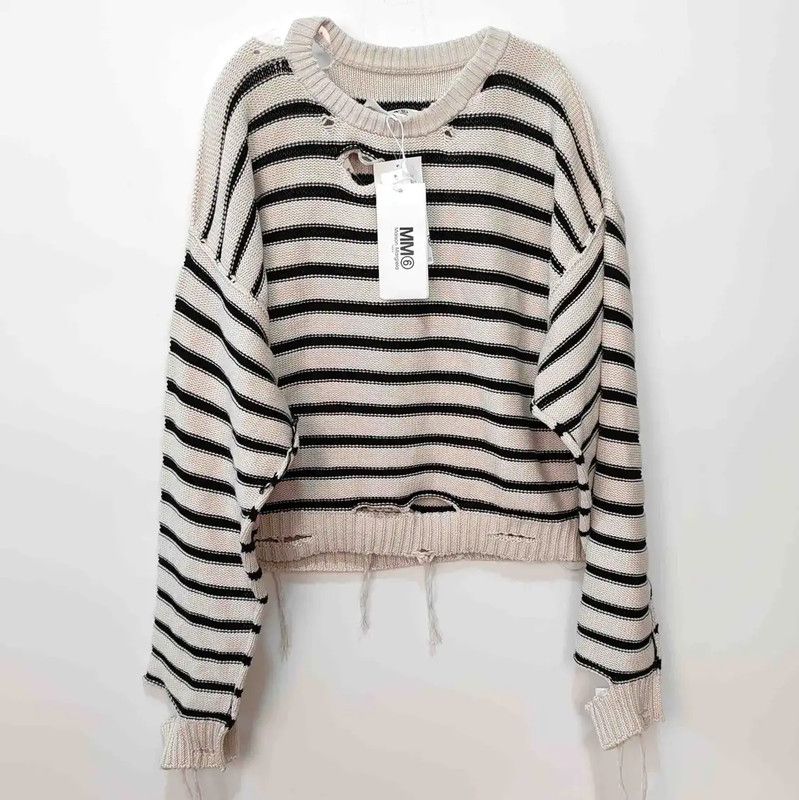 Maison Margiela Maison Margiela Striped Cotton Women’s Sweater 0089 Size XS / US 0-2 / IT 36-38 - 1 Thumbnail