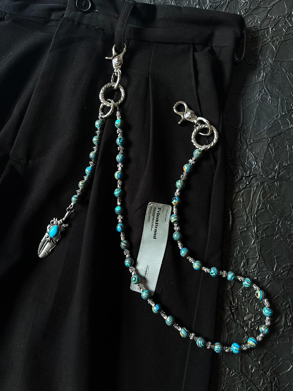 Jewelry Turquoise Beaded Chain Accessory with Feather Charm Size ONE SIZE - 4 Thumbnail