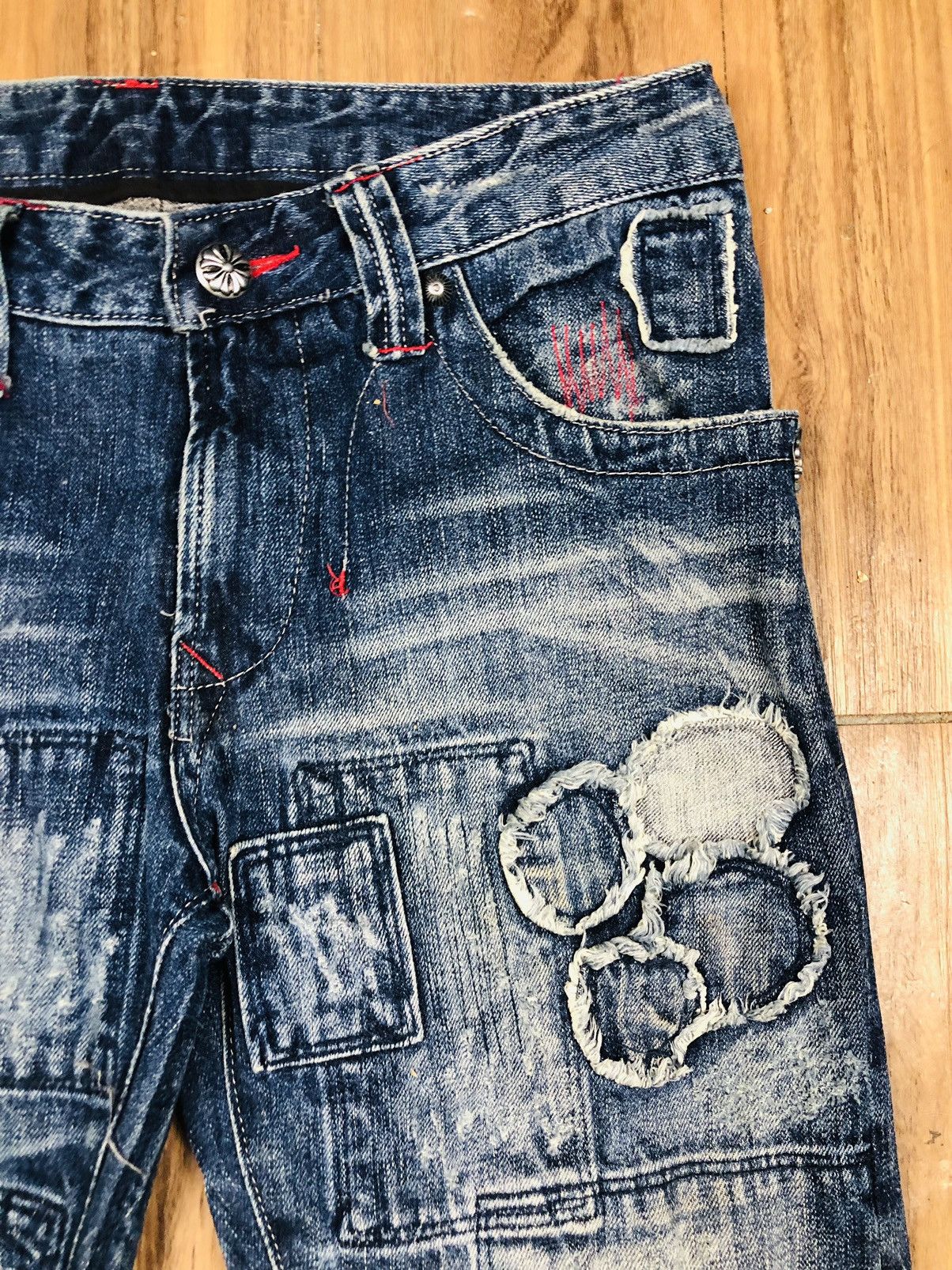 Other Ripped Patch Design Jeans (35) Size US 32 / EU 48 - 6 Thumbnail