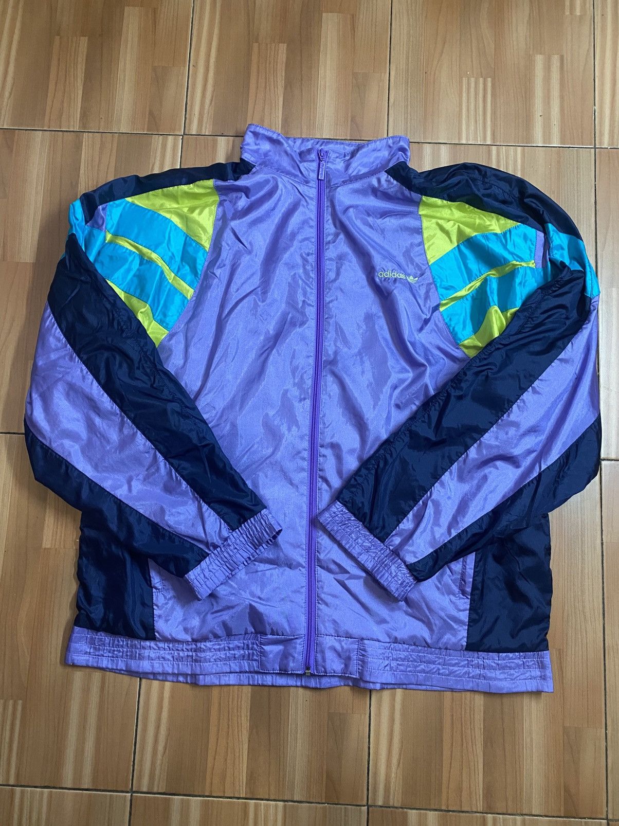 Adidas Vintage Adidas Violet Nylon Jacket F192 Size US XL / EU 56 / 4 - 2 Thumbnail